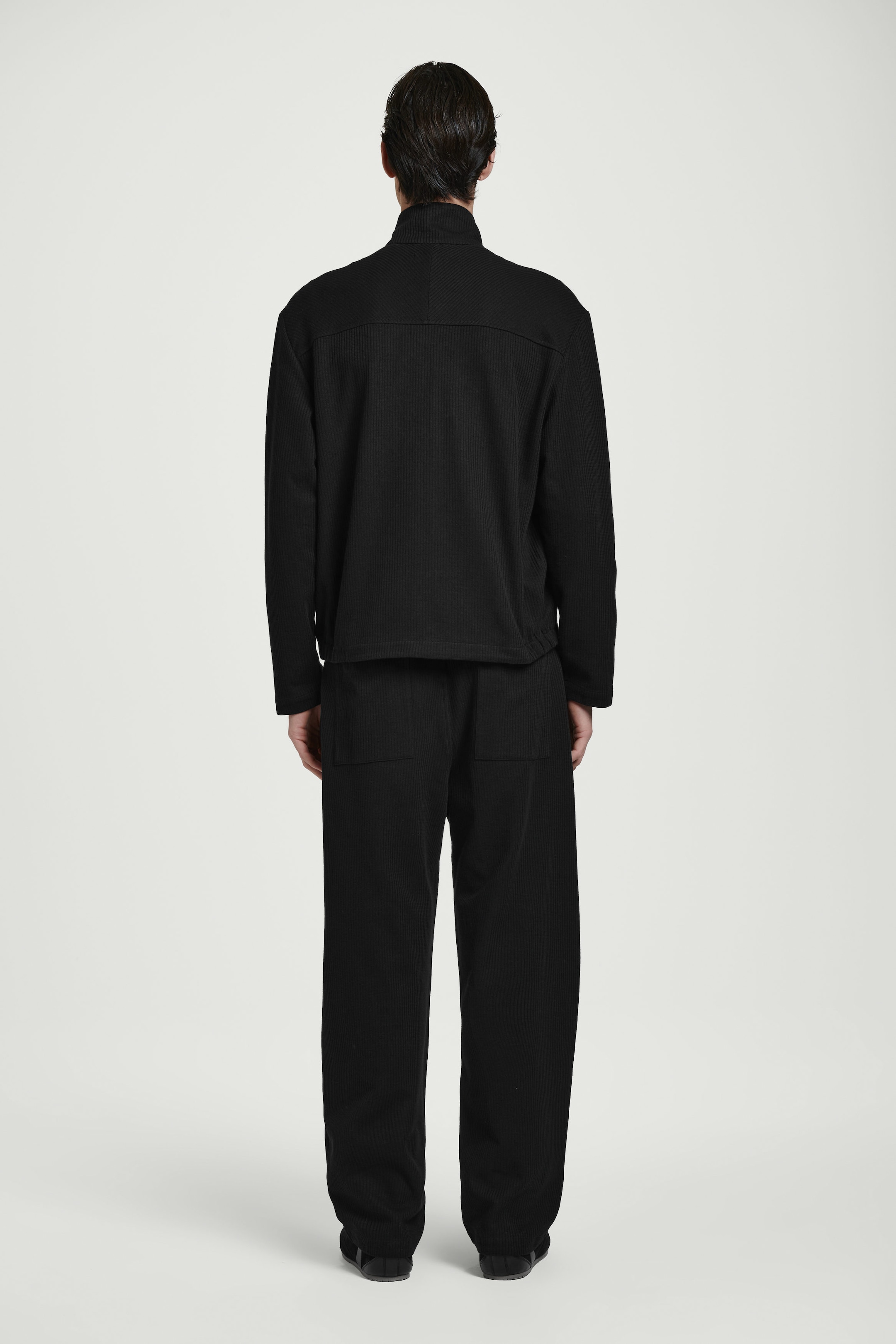 RIBBED JERSEY TRACK JACKET