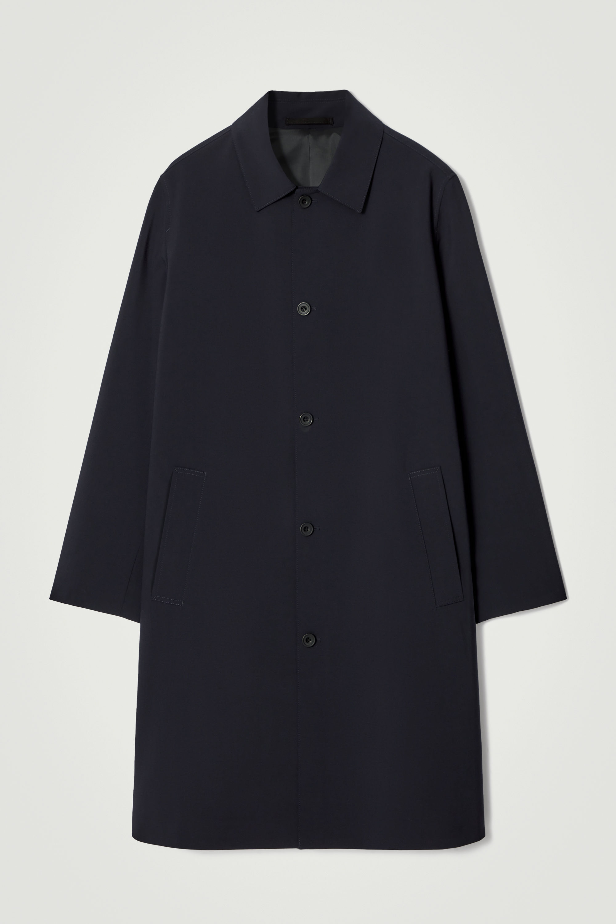 WOOL-BLEND LONG CAR COAT - NAVY | COS US