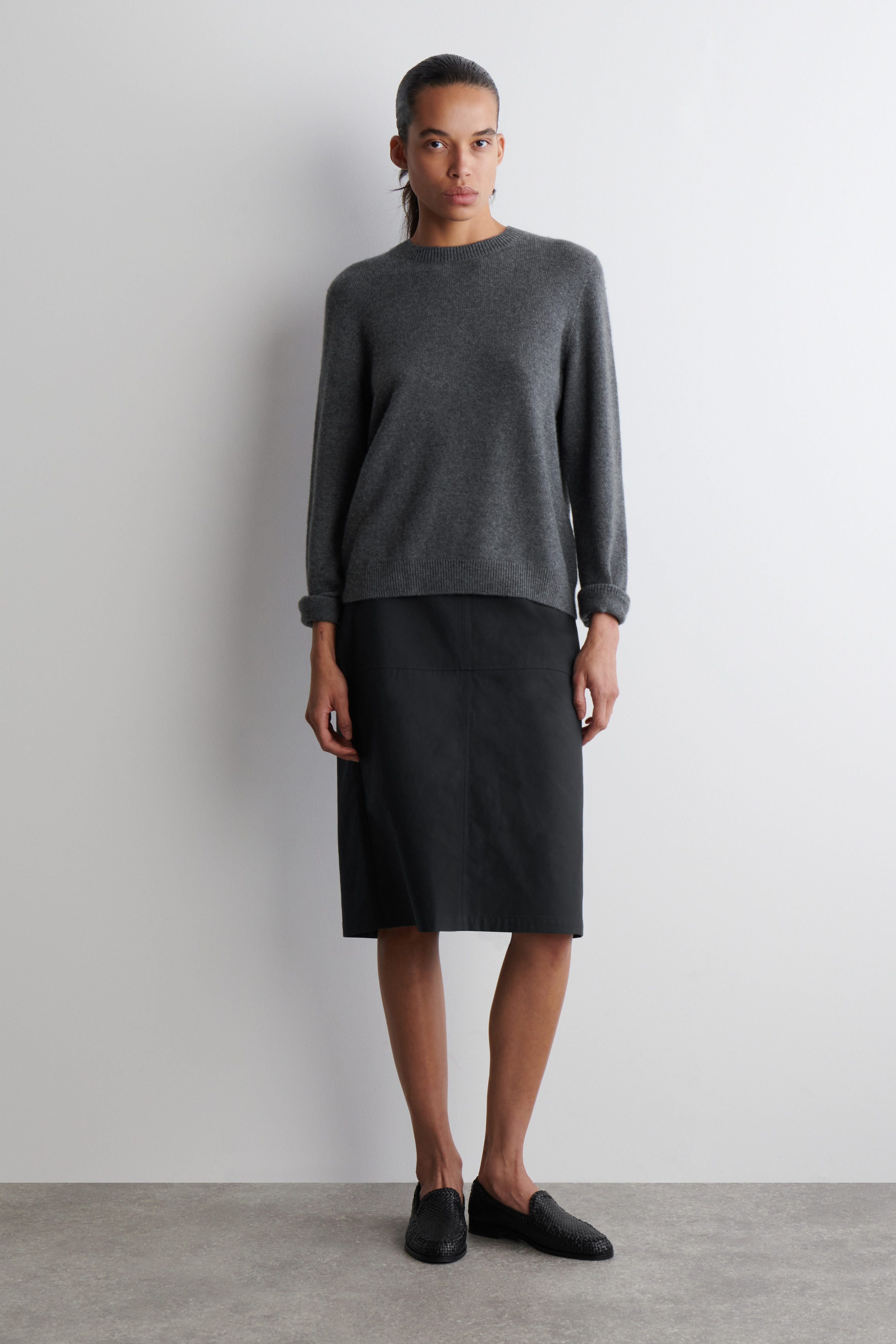 グレーニットp.v.cos様 MERINO WOOL TURTLENECK SWEATER - DARK-GRAY MÉLANGE | COS US