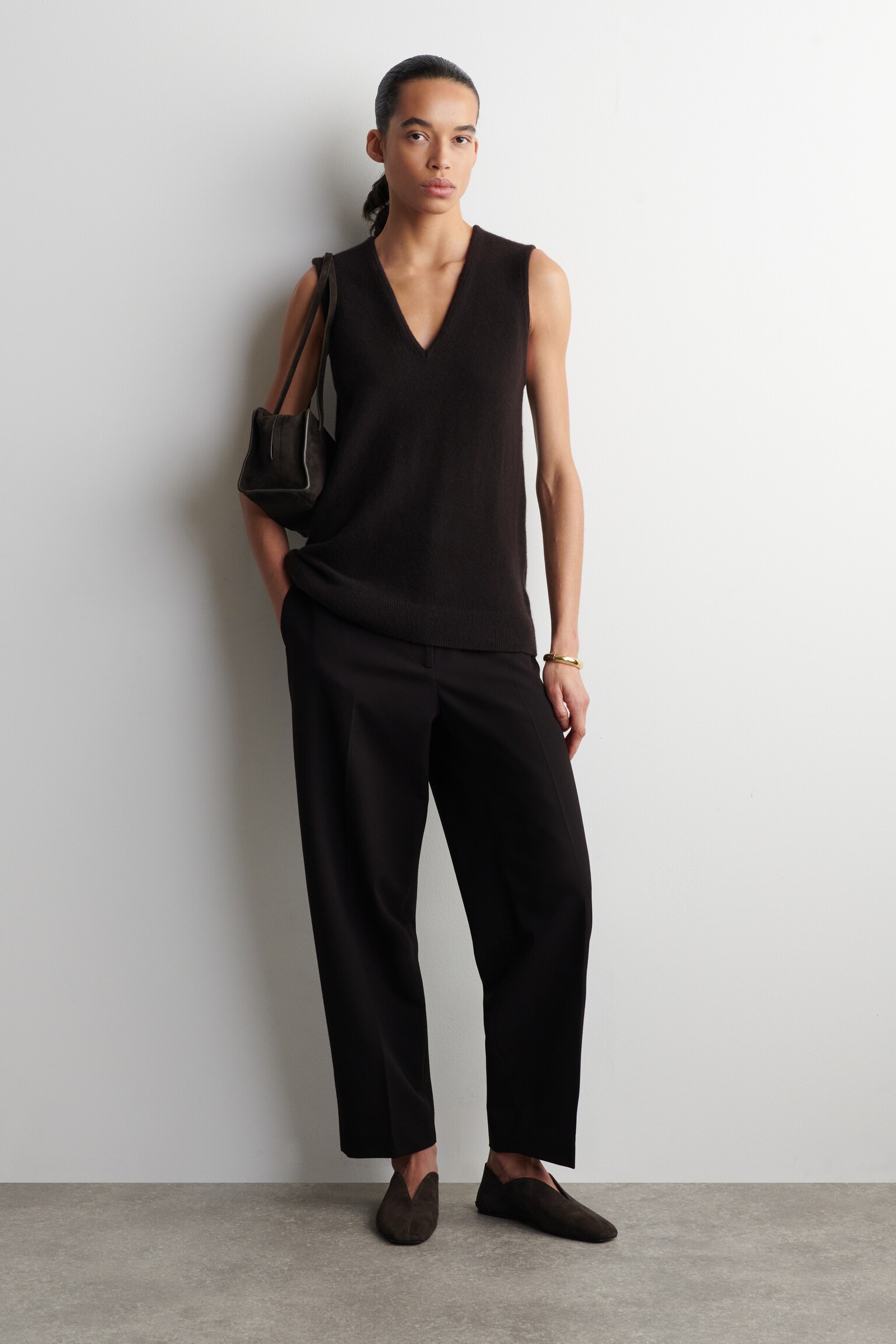 LEATHER MULES - BROWN/BLACK - 1