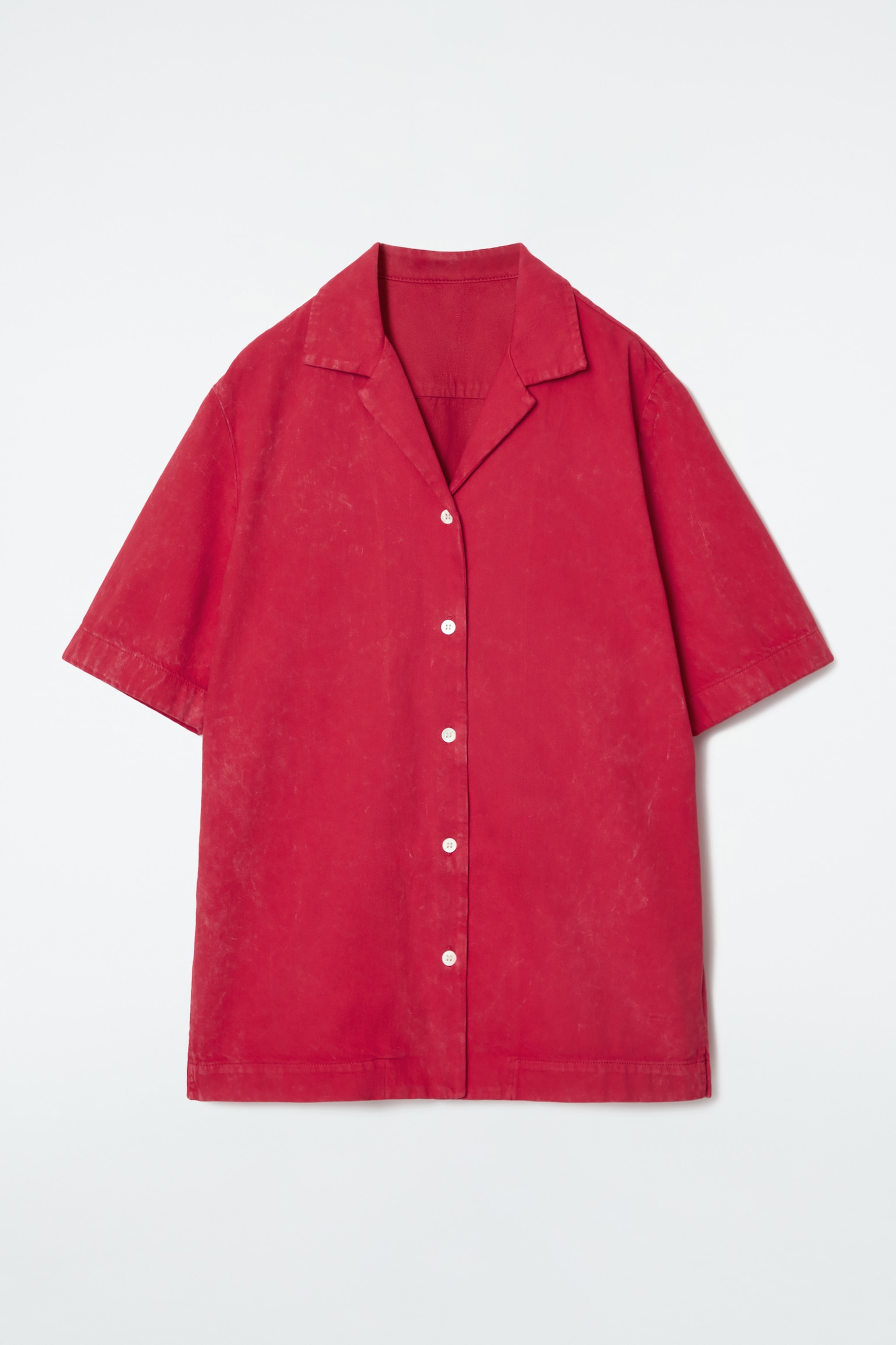 RELAXED FADED RESORT SHIRT - RED
