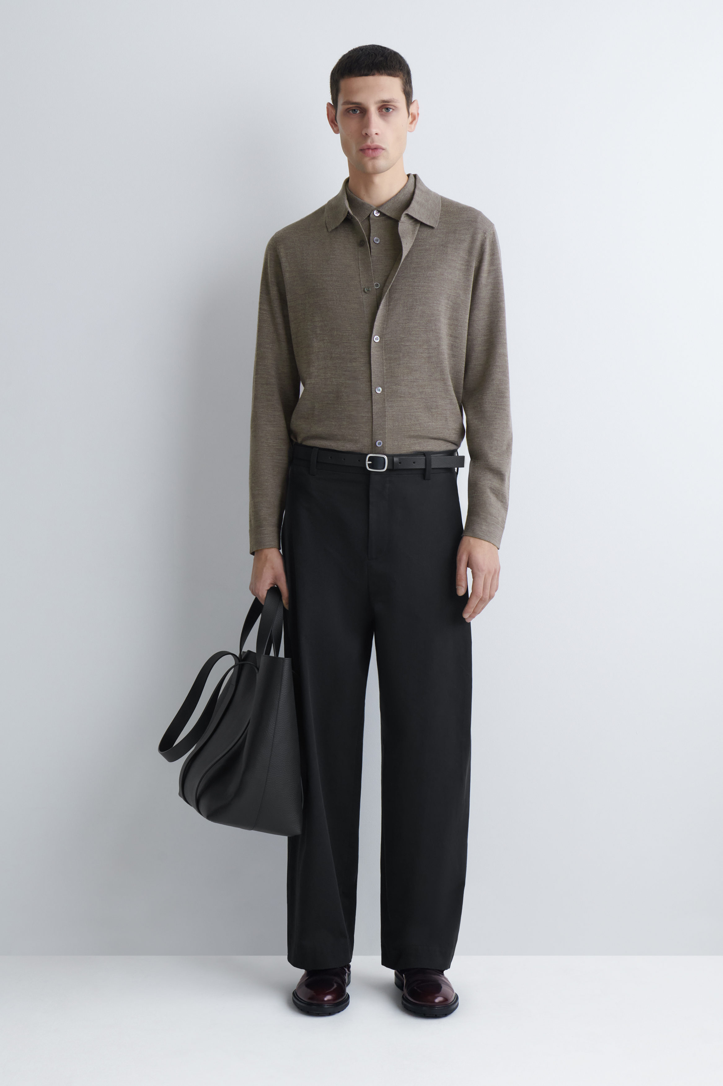 OVERSIZED WIDE-LEG DENIM PANTS - DARK BROWN | COS US
