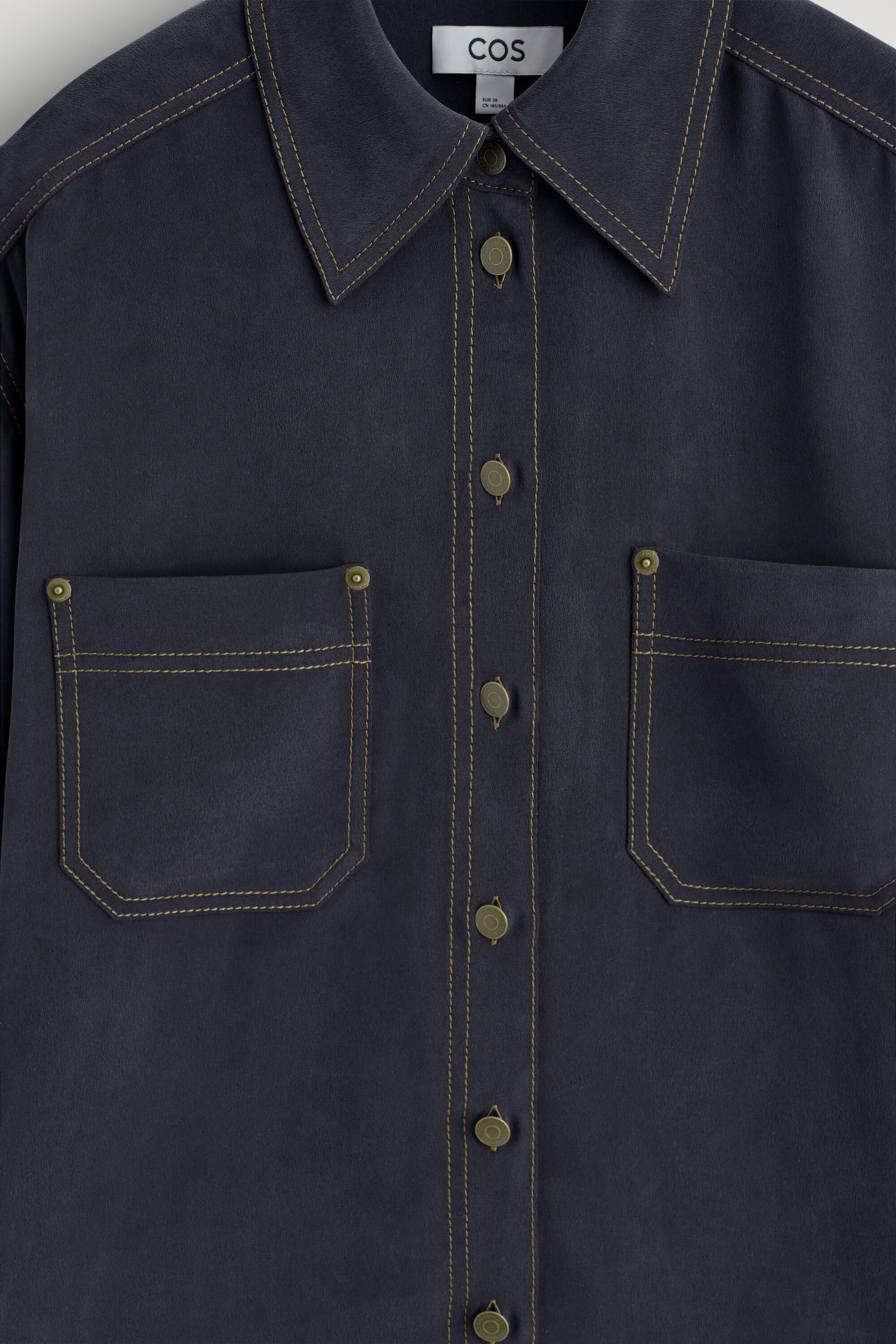 DENIM-EFFECT SILK SHIRT - INDIGO | COS US