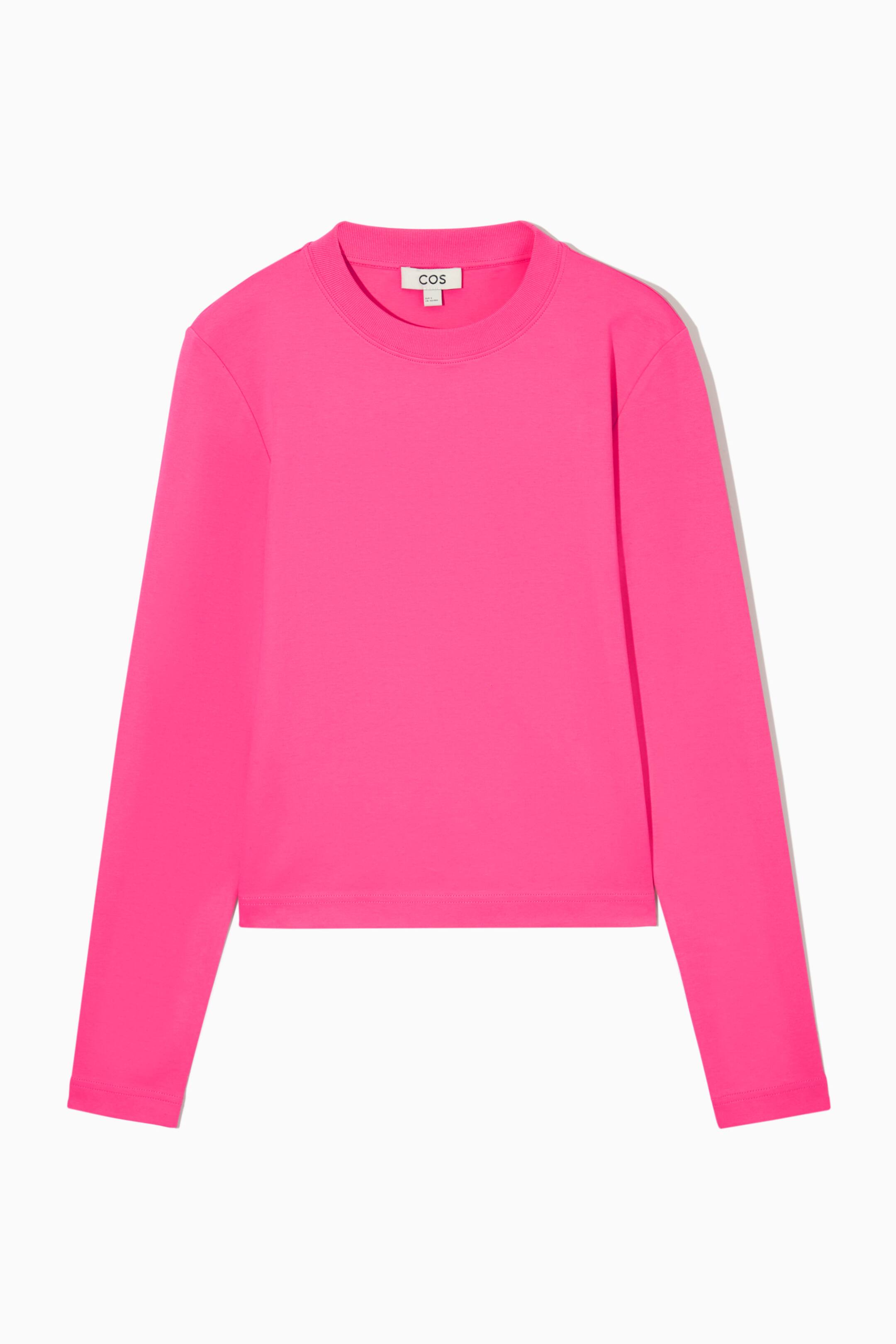 Vezi imaginea mai mare: TRICOU CU MÂNECI LUNGI, TĂIETURĂ CLASICĂ - BRIGHT PINK - FEMEI | H&M RO 1