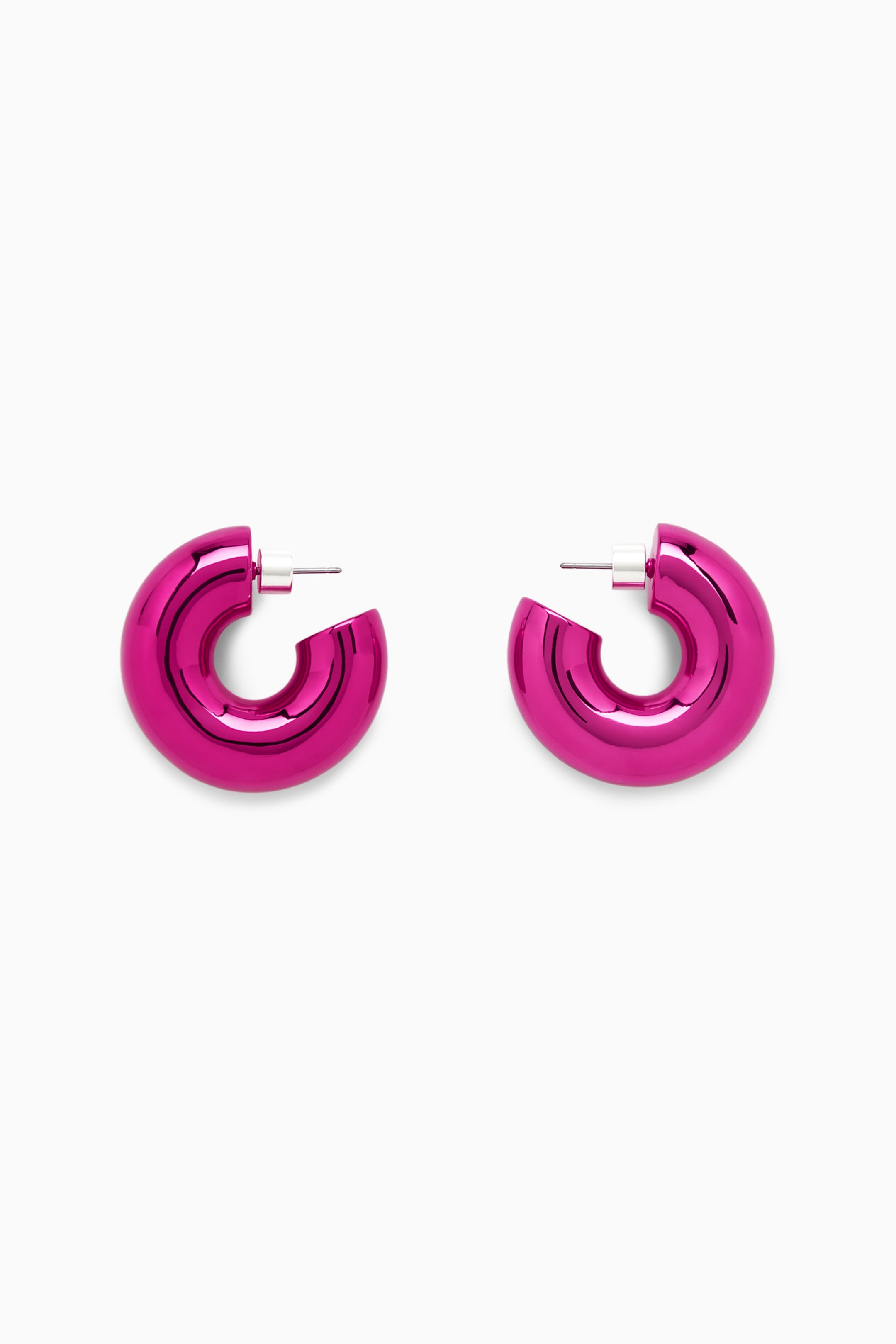 Näytä suurempi kuva: LARGE CHUNKY HOOP EARRINGS - PINK - NAISET | H&M FI 1