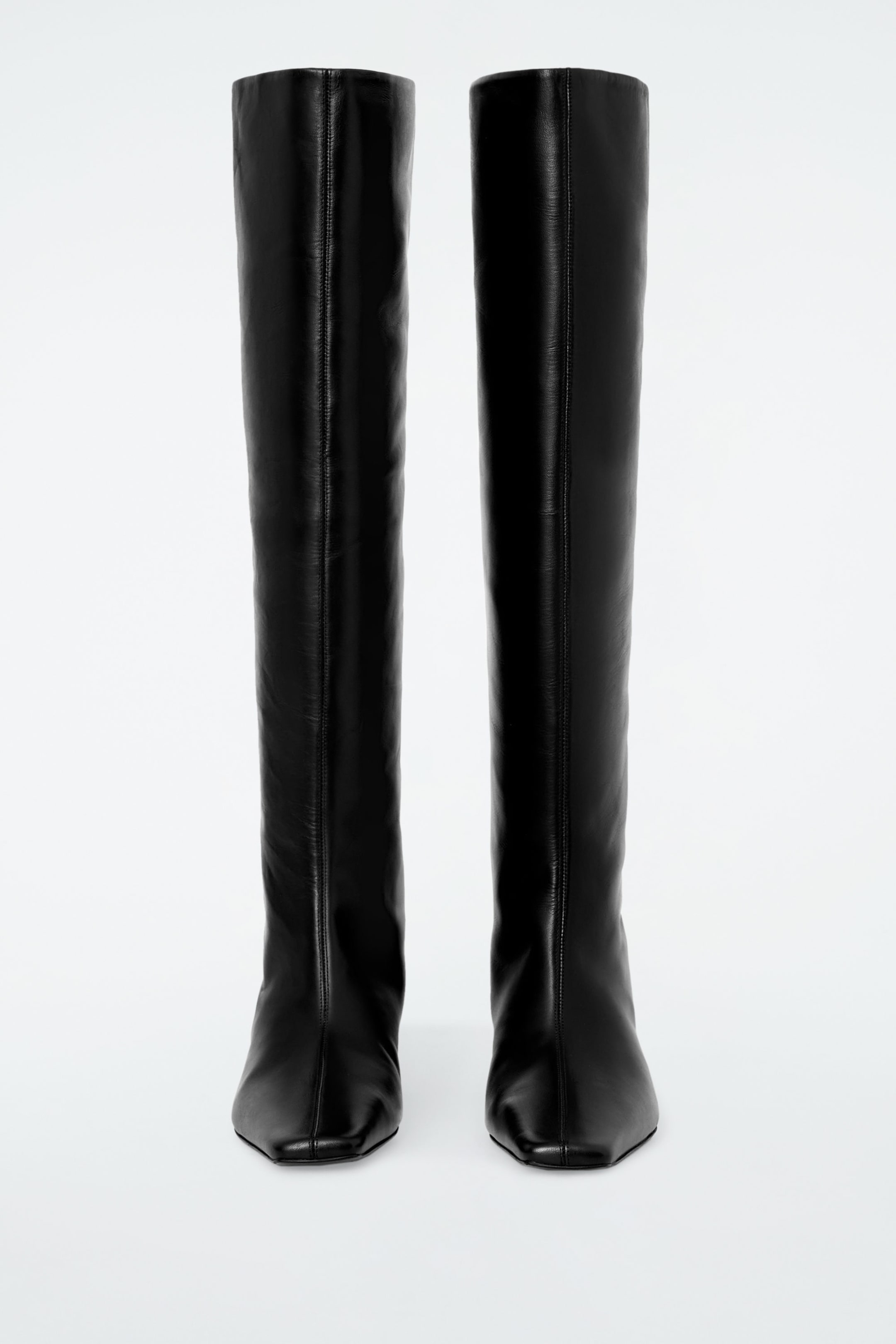 SLOUCHED LEATHER KNEEHIGH BOOTS