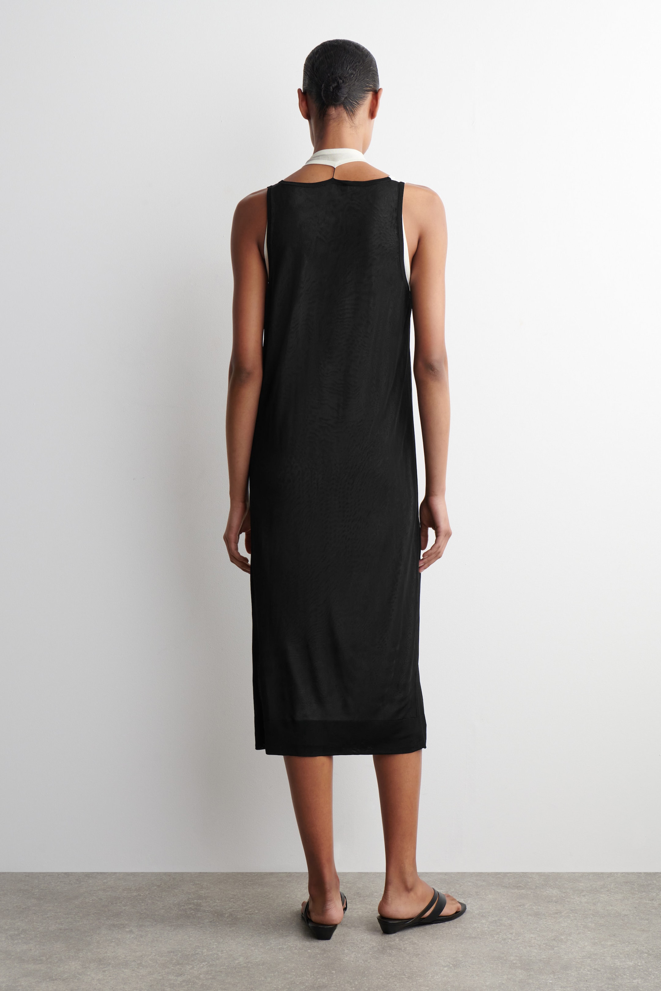LAYERED KNITTED MIDI DRESS