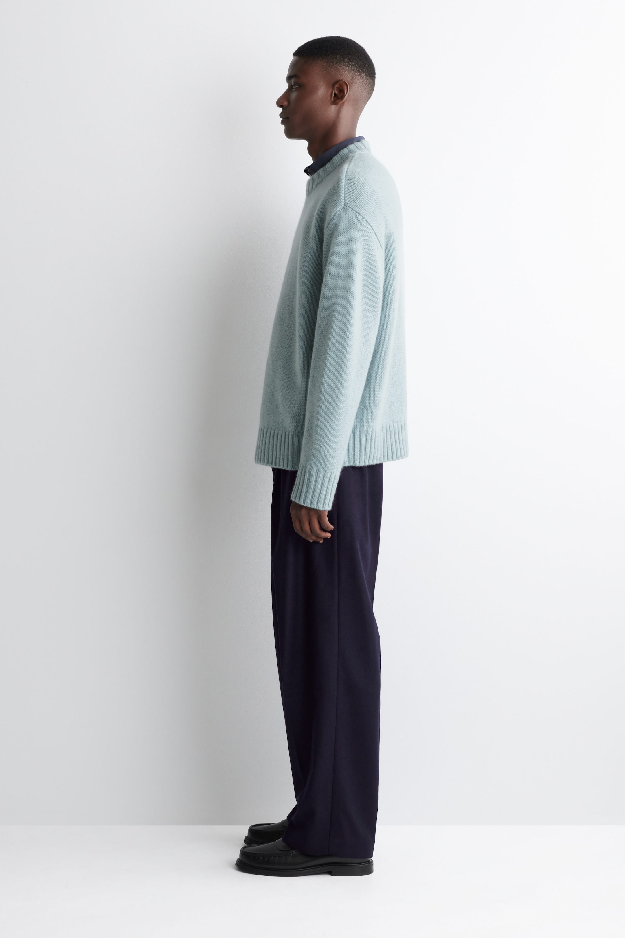 CHUNKY PURE CASHMERE CREW-NECK SWEATER