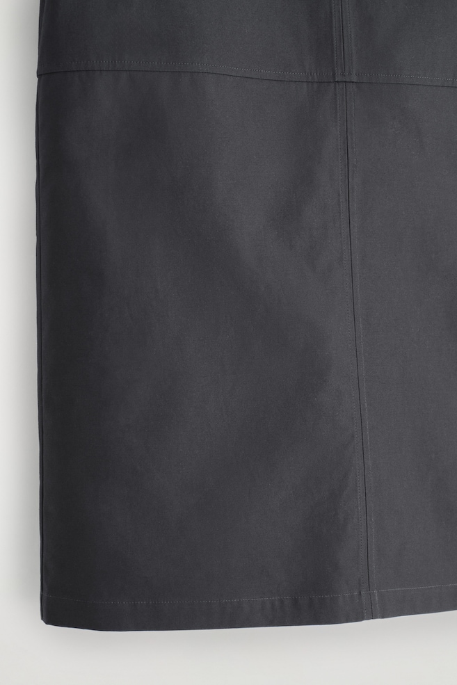 COTTON PENCIL SKIRT — GREY