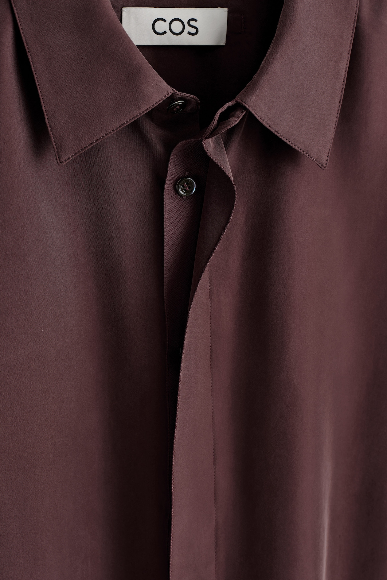 TAILORED SILK SHIRT — MAHOGANY