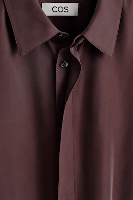 TAILORED SILK SHIRT — MAHOGANY 6