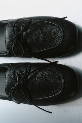 LEATHER MOCCASIN DRIVING SHOES — BLACK 1
