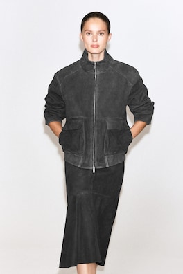 CORDED SUEDE PADDED JACKET — ANTHRACITE 3