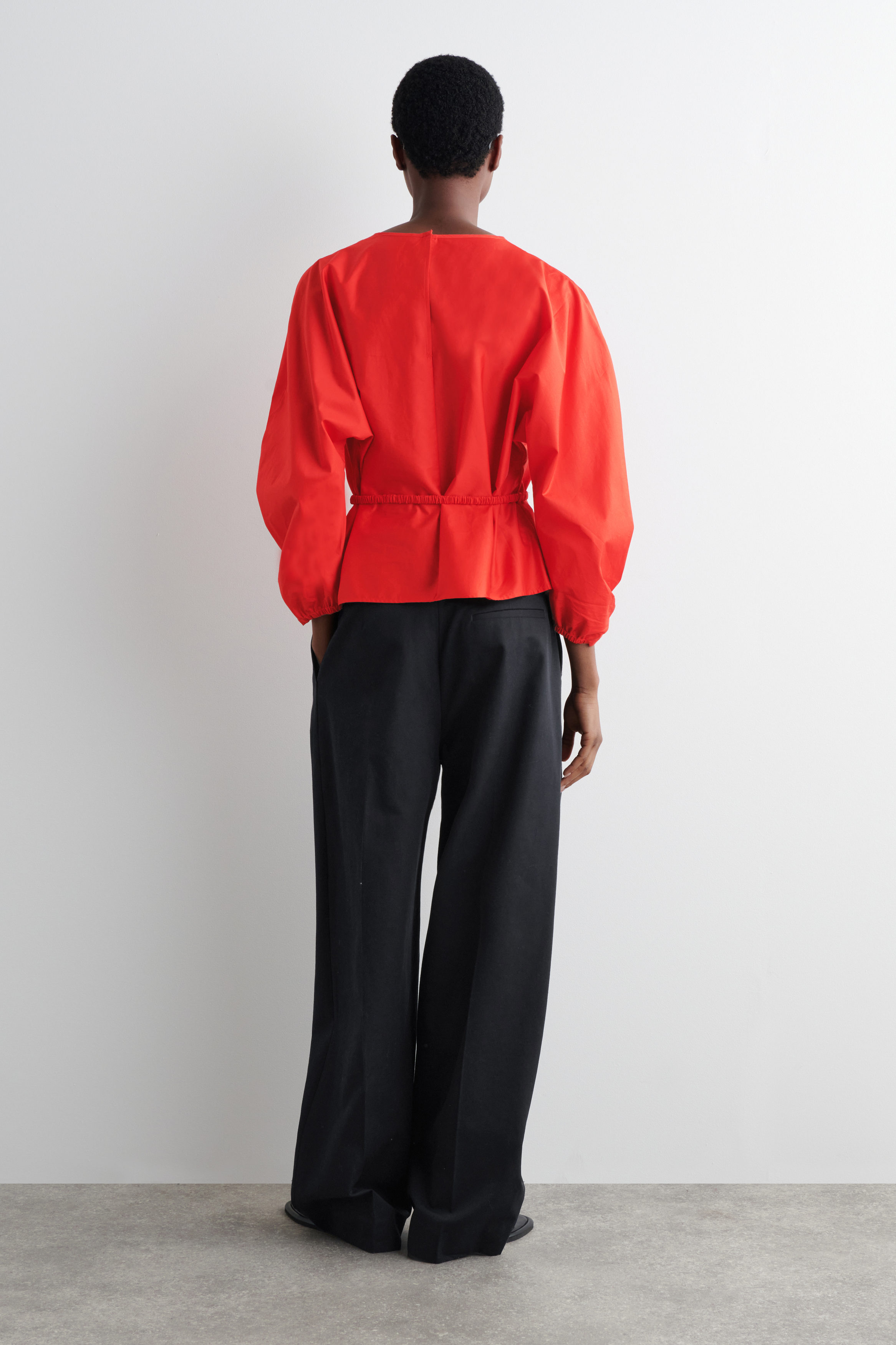 DRAWSTRING PEPLUM BLOUSE - RED | COS US