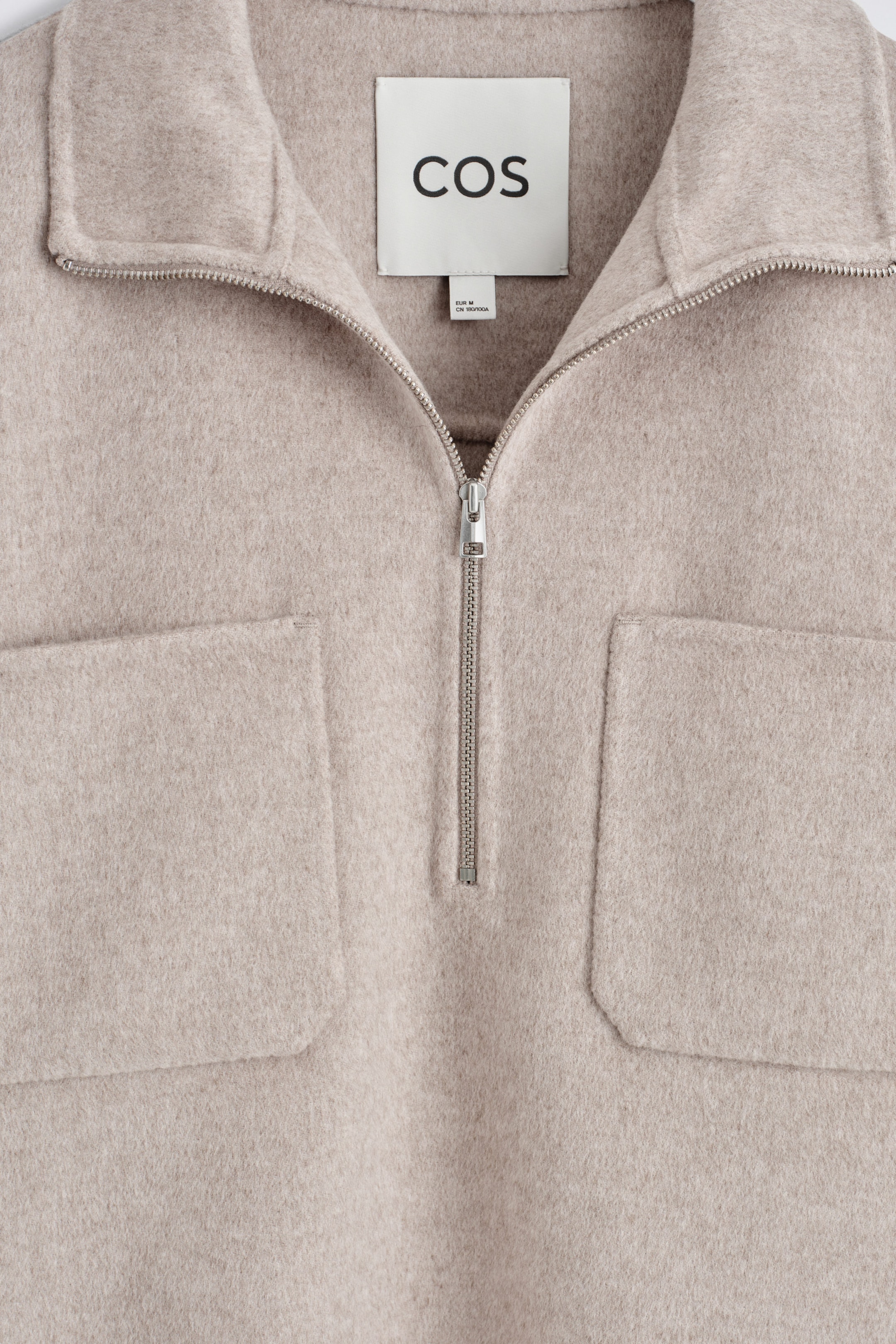 DOUBLE-FACED WOOL ZIP-UP OVERSHIRT