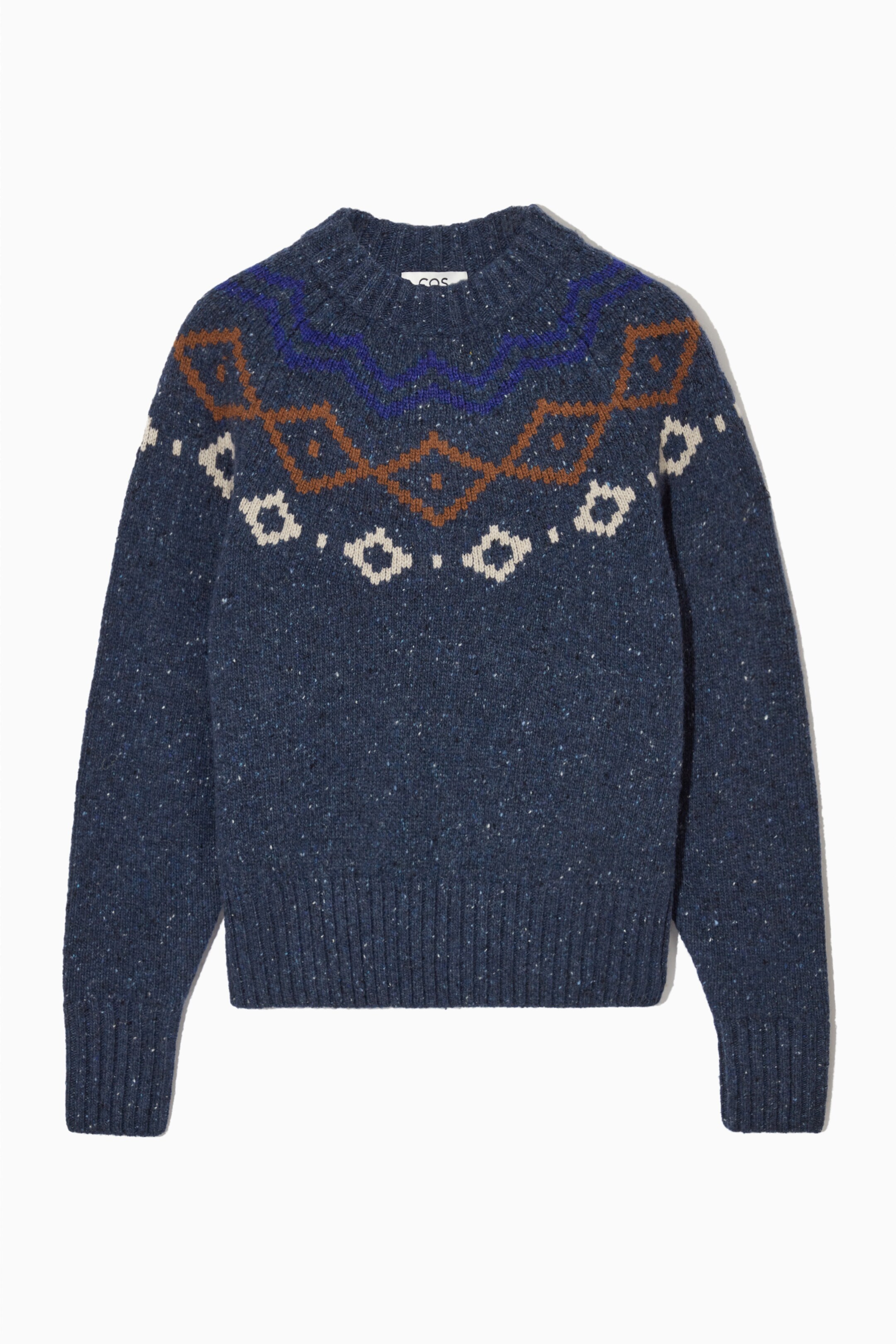 View larger image: FAIR ISLE MERINO WOOL JUMPER - DARK BLUE - Ladies | H&M GB 1