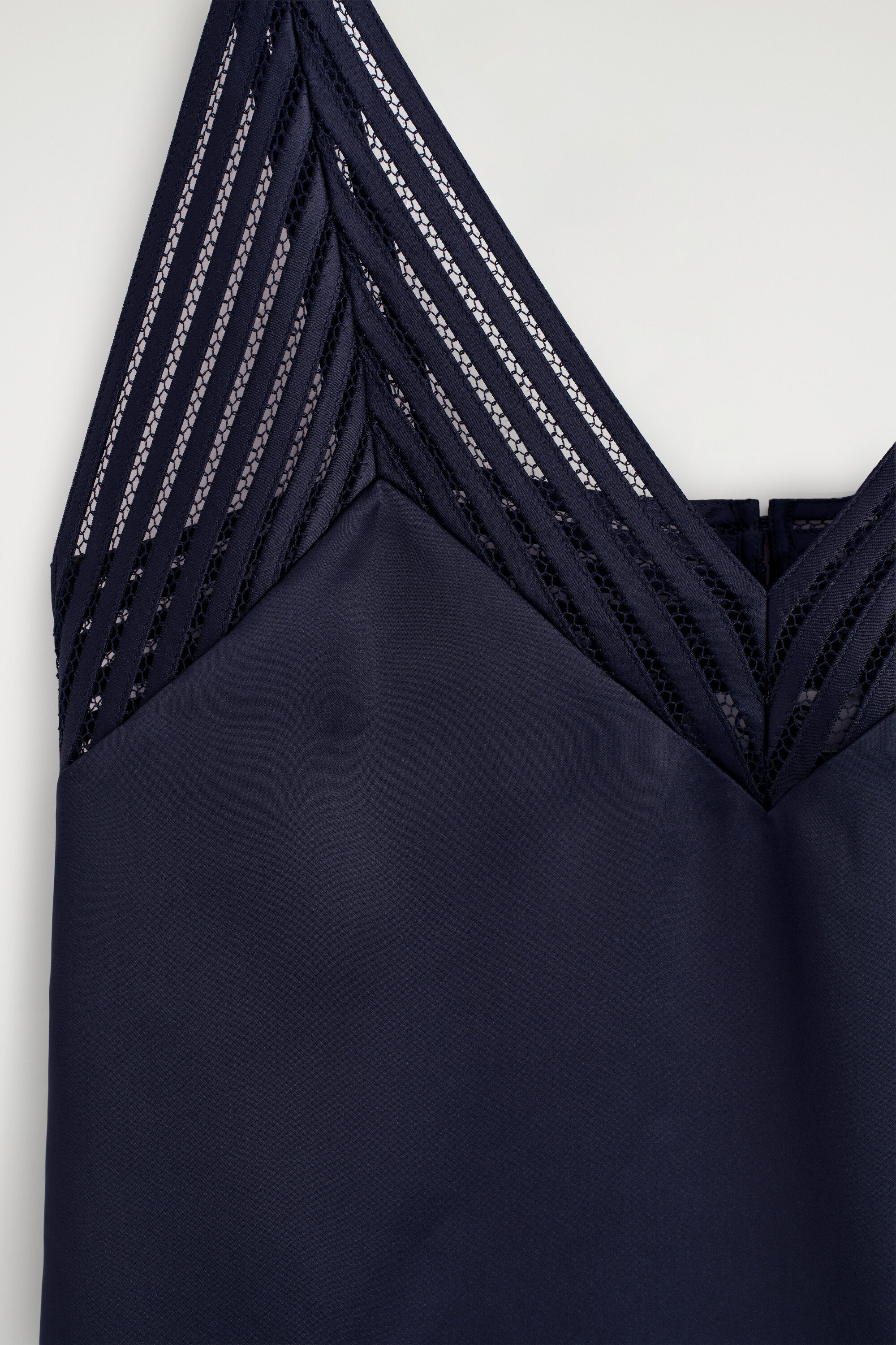 OPEN-STITCH SATIN CAMI TOP - NAVY | COS US