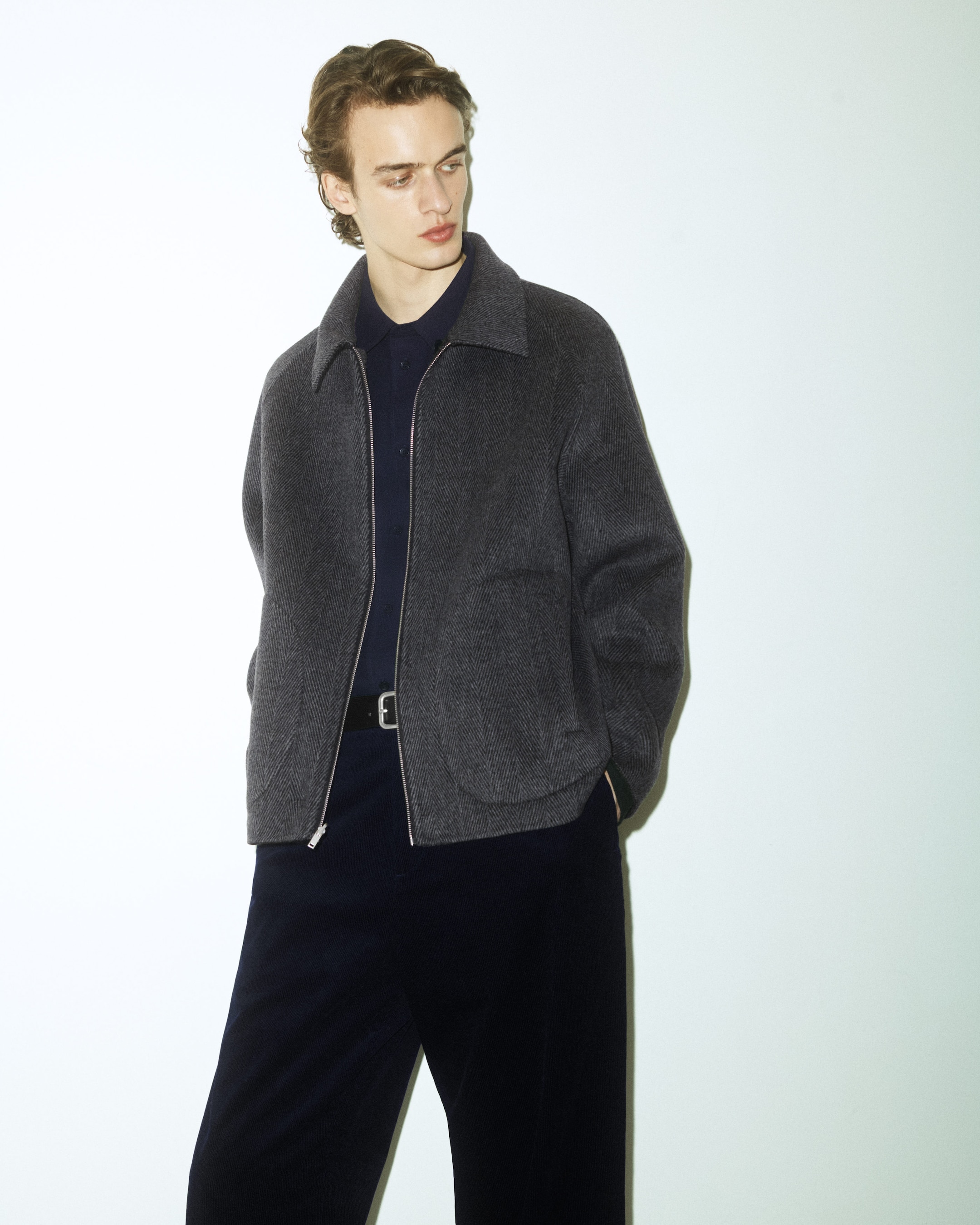 REVERSIBLE CHECKED / HERRINGBONE WOOL SPORTS JACKET