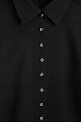 WAISTED CREPE-JERSEY SHIRT — BLACK 7