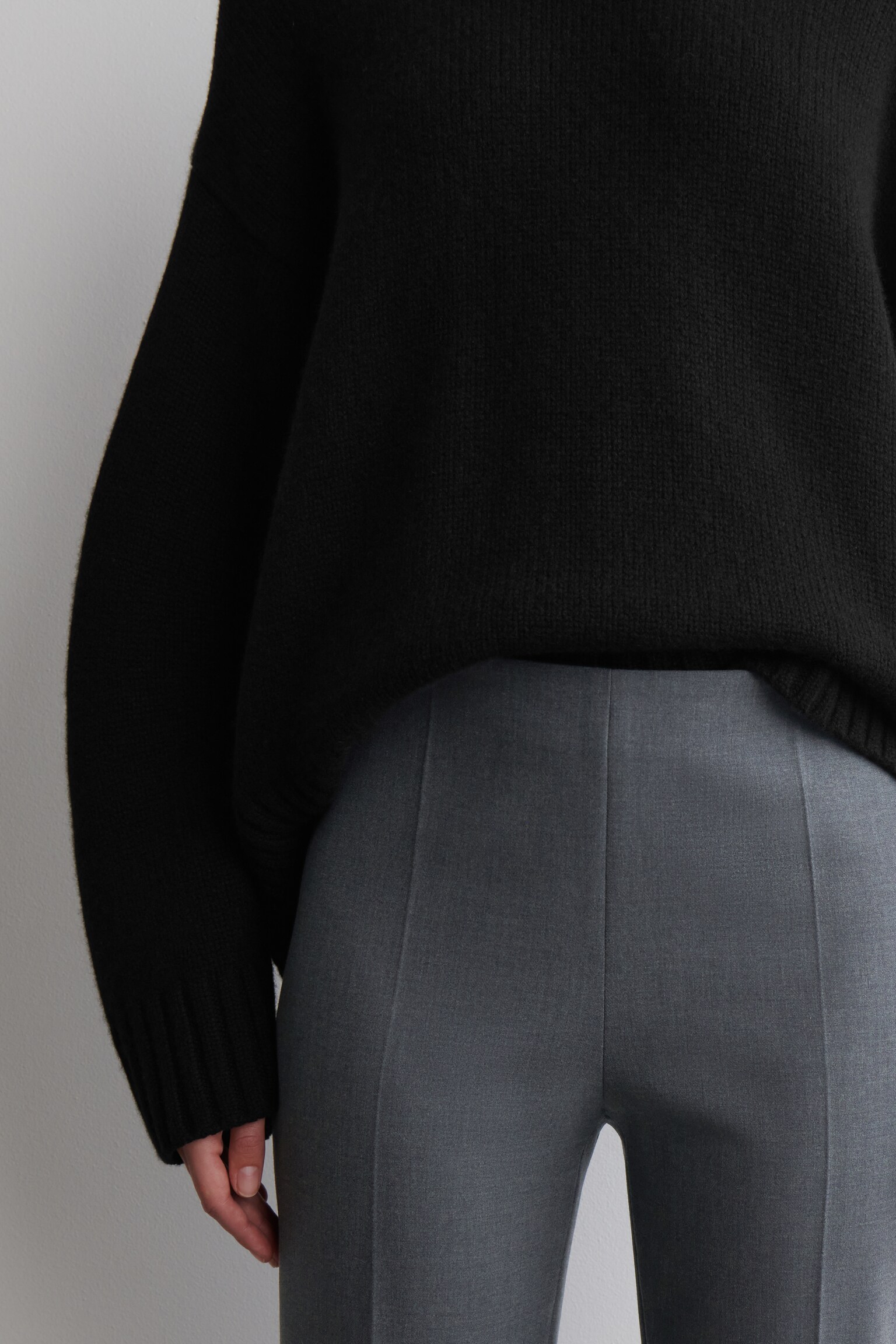 PANTALÓN CROPPED SLIM-FIT - GRIS JASPEADO - 3