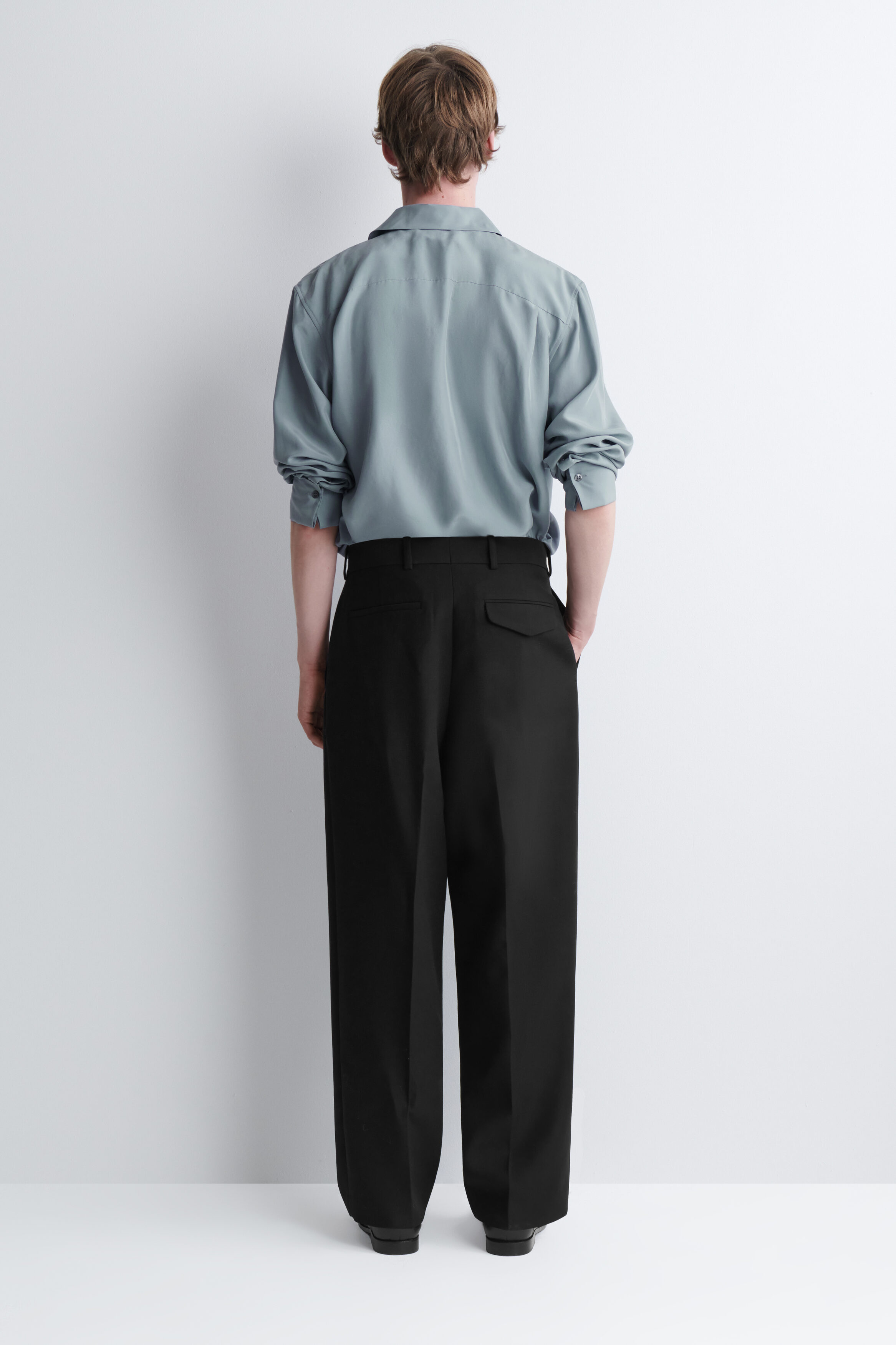 WOOL-BLEND RELAXED-FIT STRAIGHT-LEG PANTS - thumbnail 4