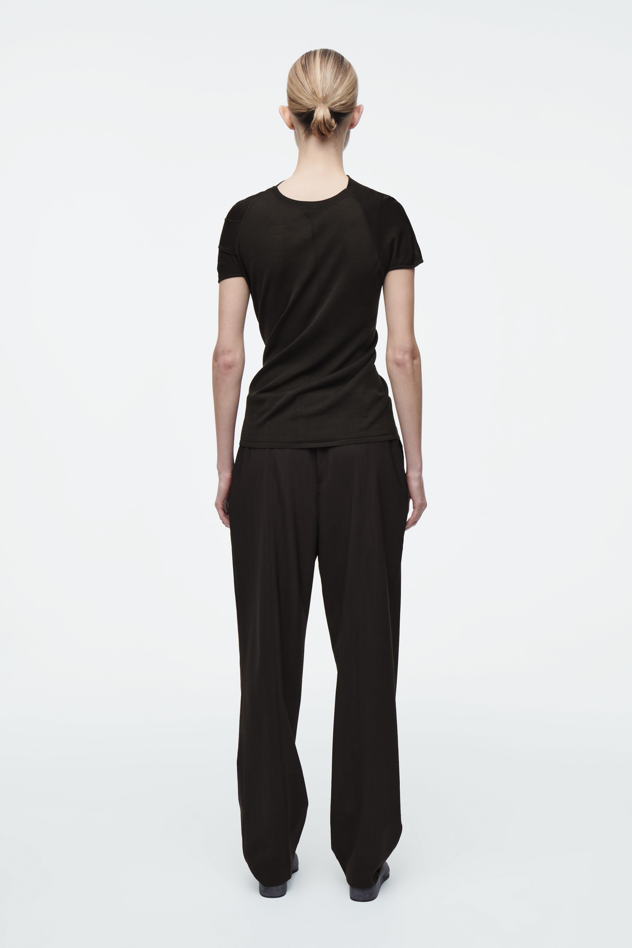 DRAPED WOOL-SILK TOP