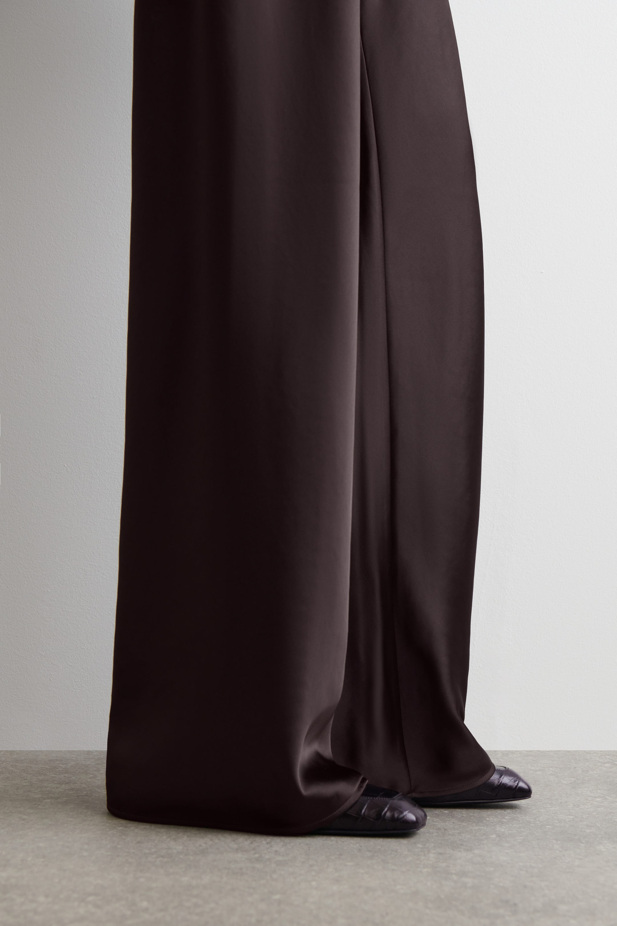 SATIN WIDE-LEG PANTS