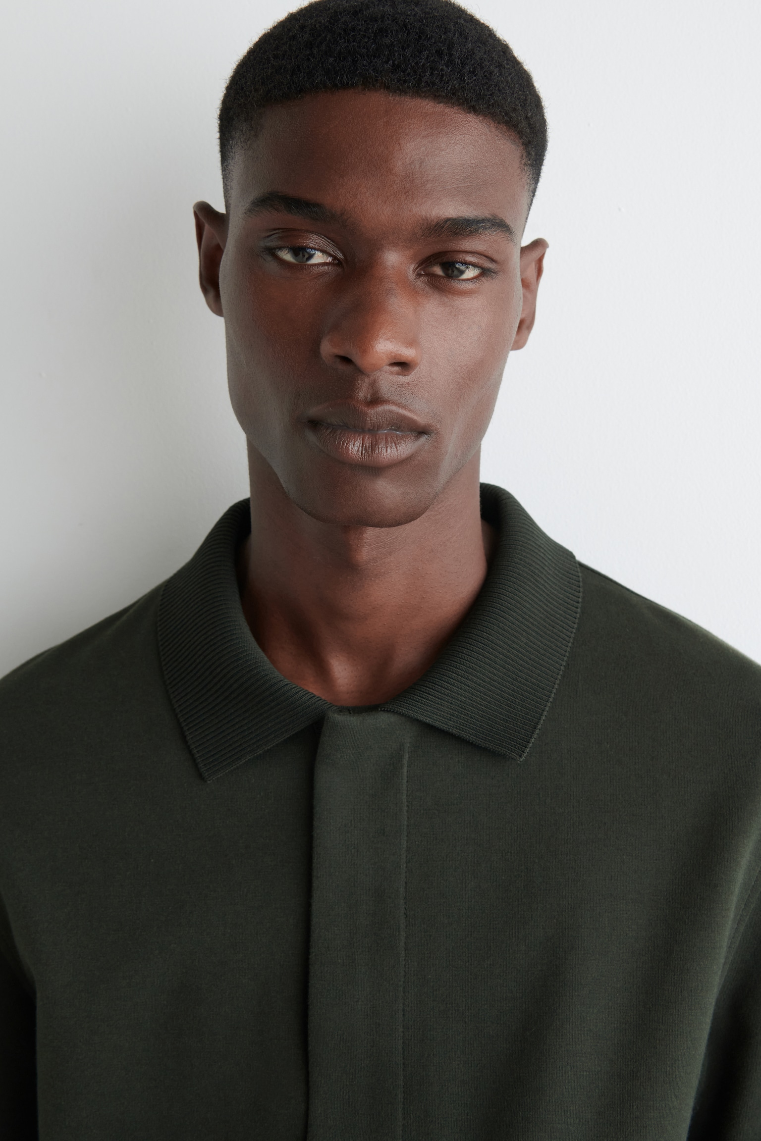 VESTE HARRINGTON EN MAILLE - VERT FONCÉ - 3