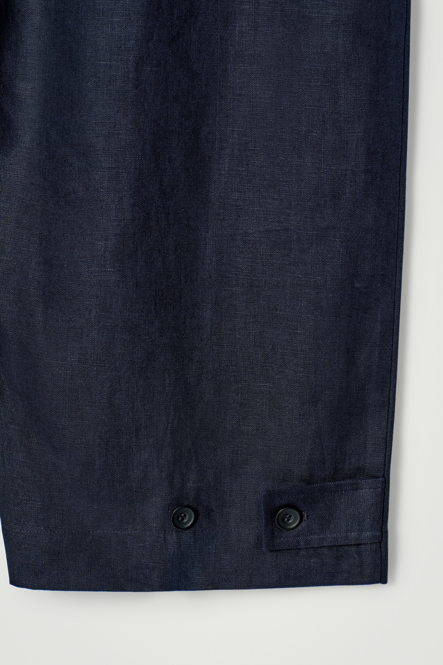 PANTALON LARGE À TAILLE ÉLASTIQUÉE EN LIN - BLEU MARINE - 7