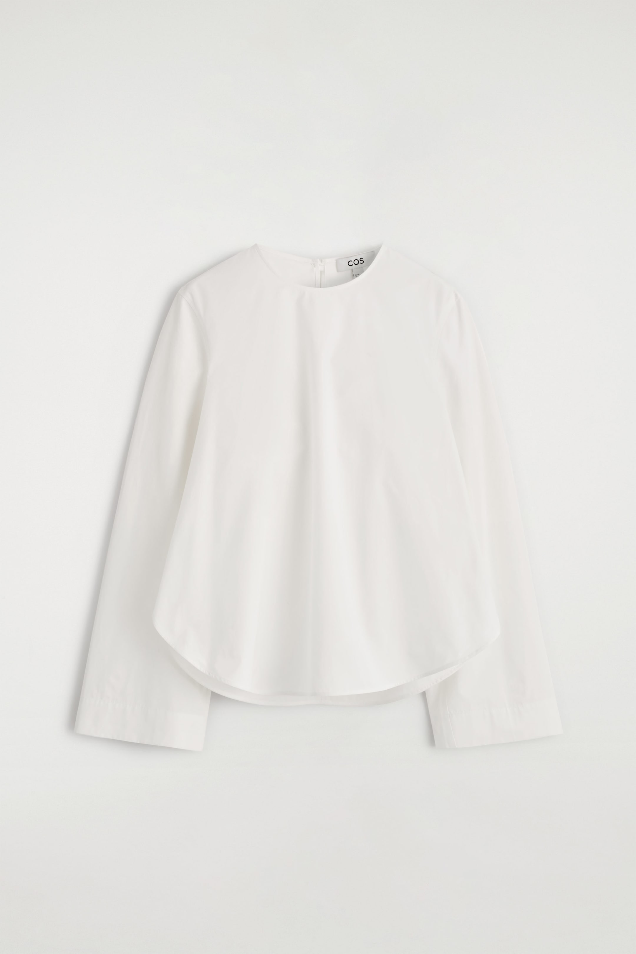 CURVED-HEM COTTON BLOUSE