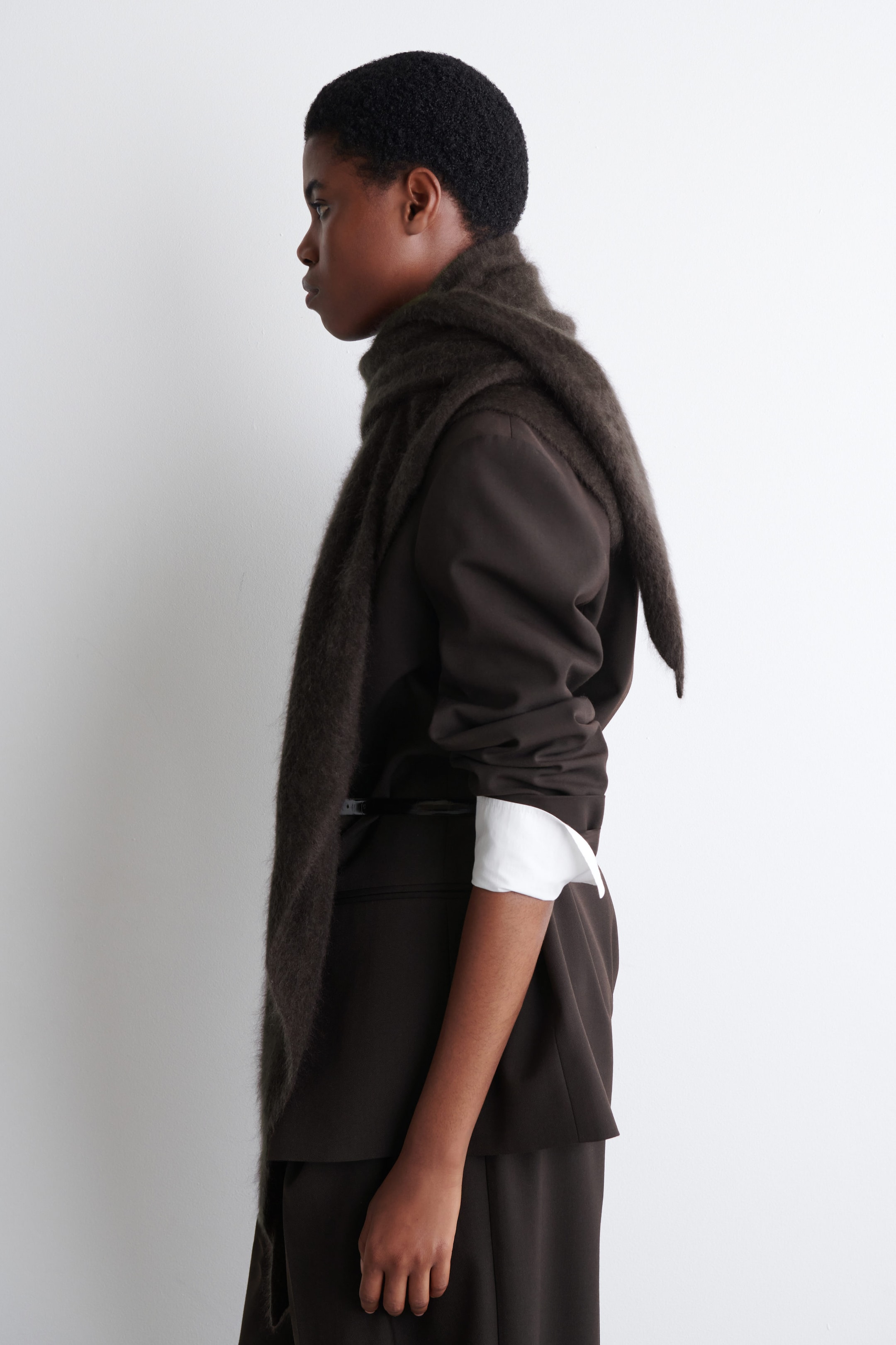 BRUSHED-CASHMERE TRIANGLE SCARF