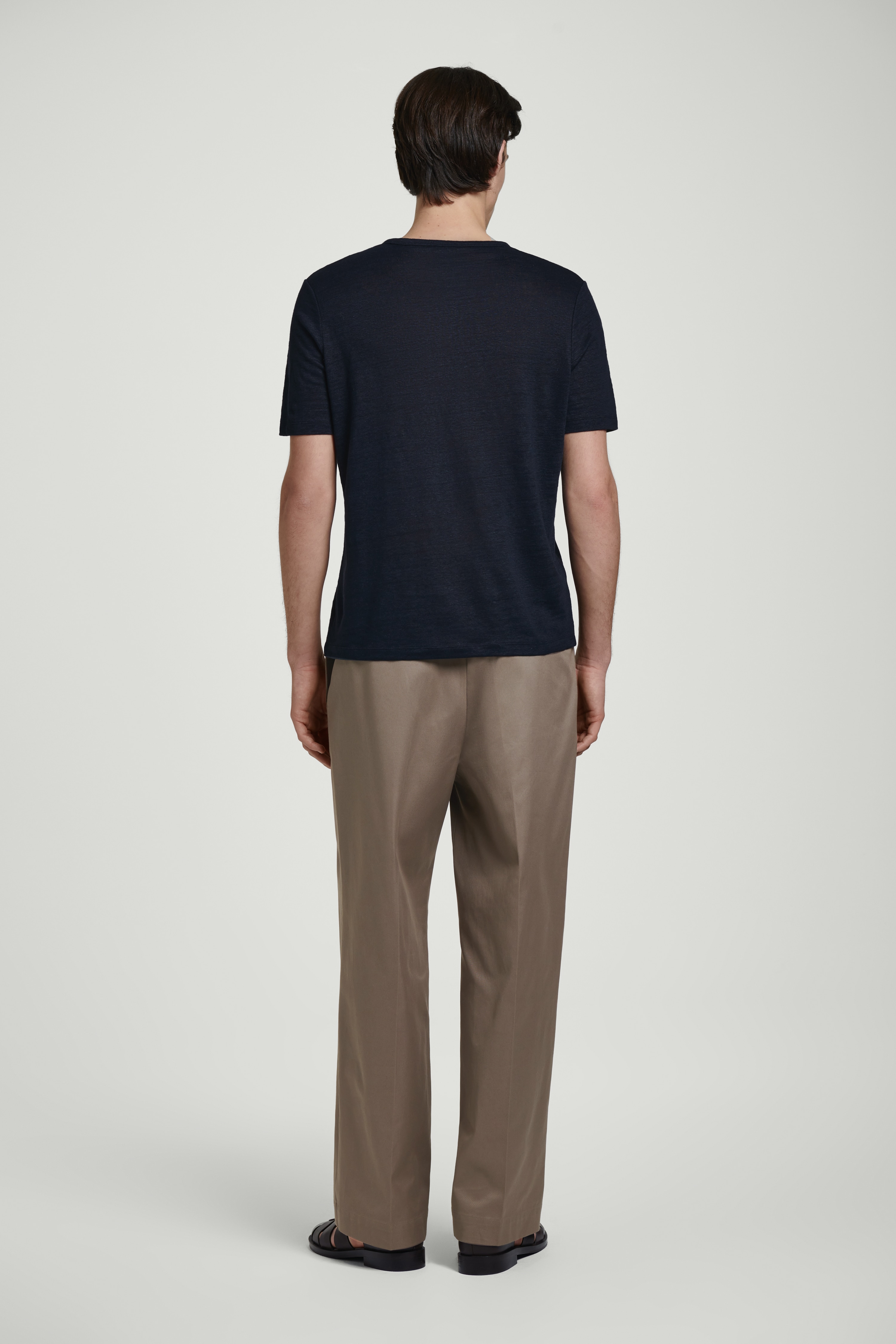 LNIANY T-SHIRT - GRANATOWY/BIAŁY