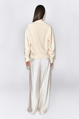 ROUNDED PURE CASHMERE CREW-NECK SWEATER — CREAM 6