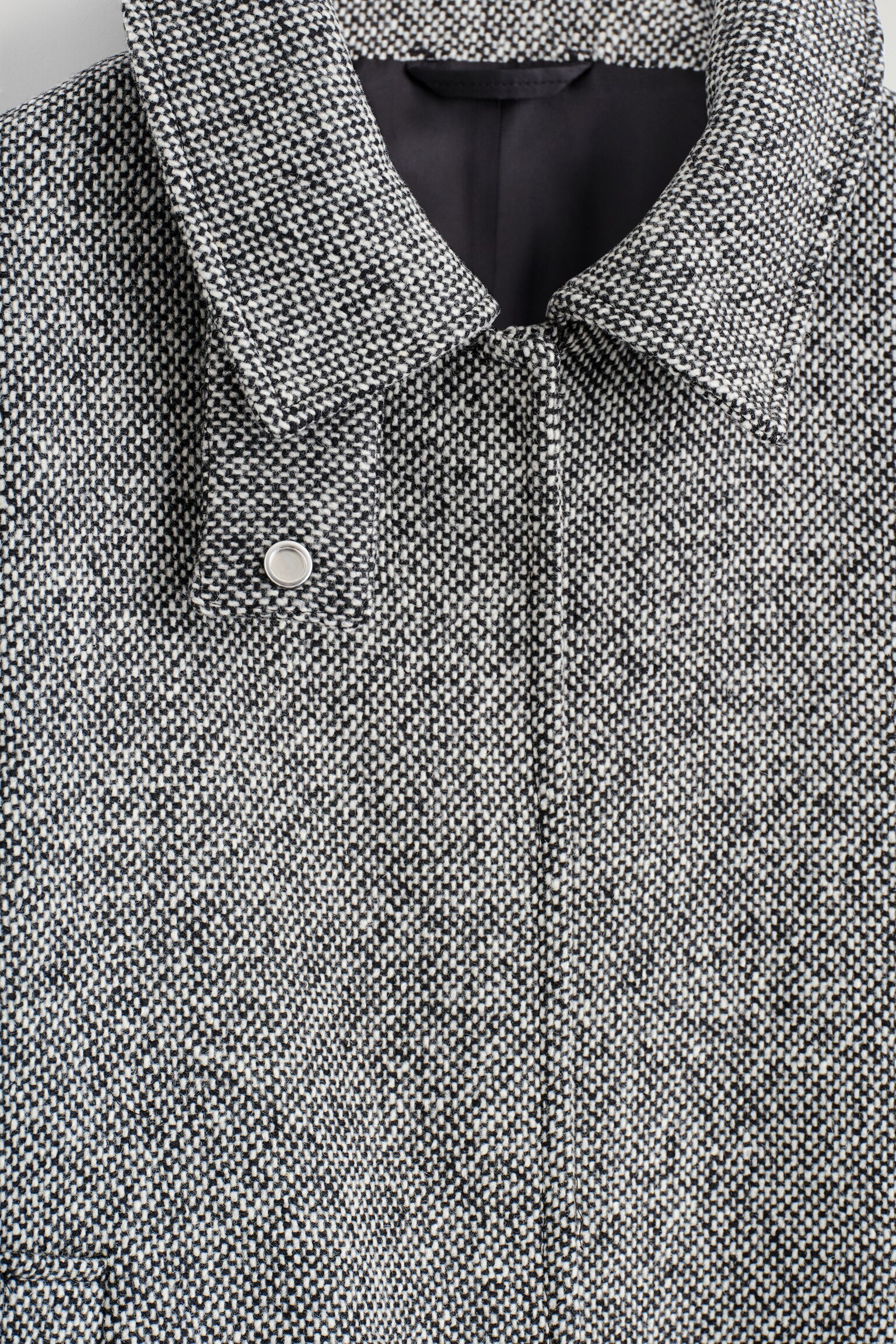 WOOL-TWEED FUNNEL-NECK JACKET - NOIR CHINÉ - 8