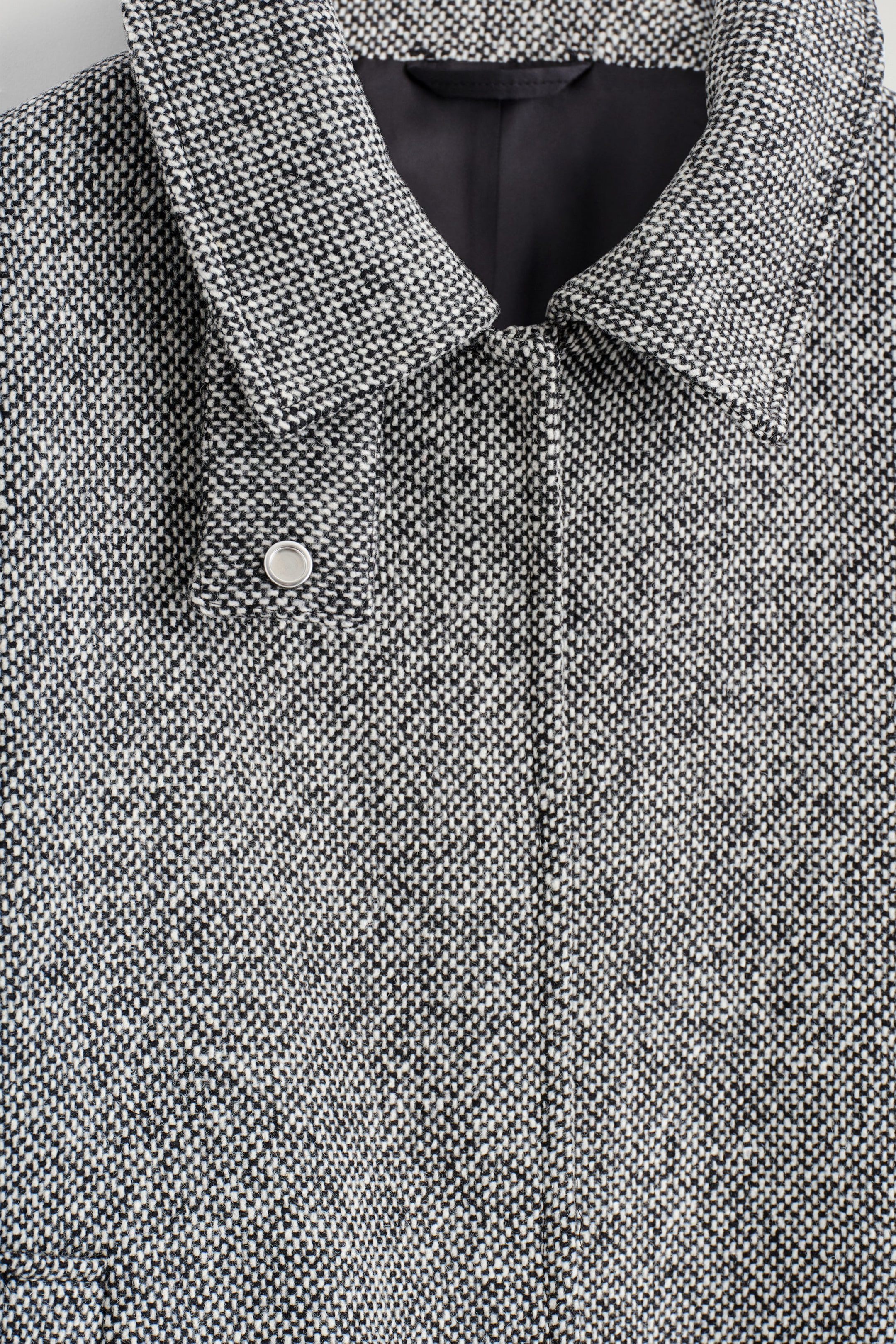 VESTE À COL CHEMINÉE EN TWEED DE LAINE