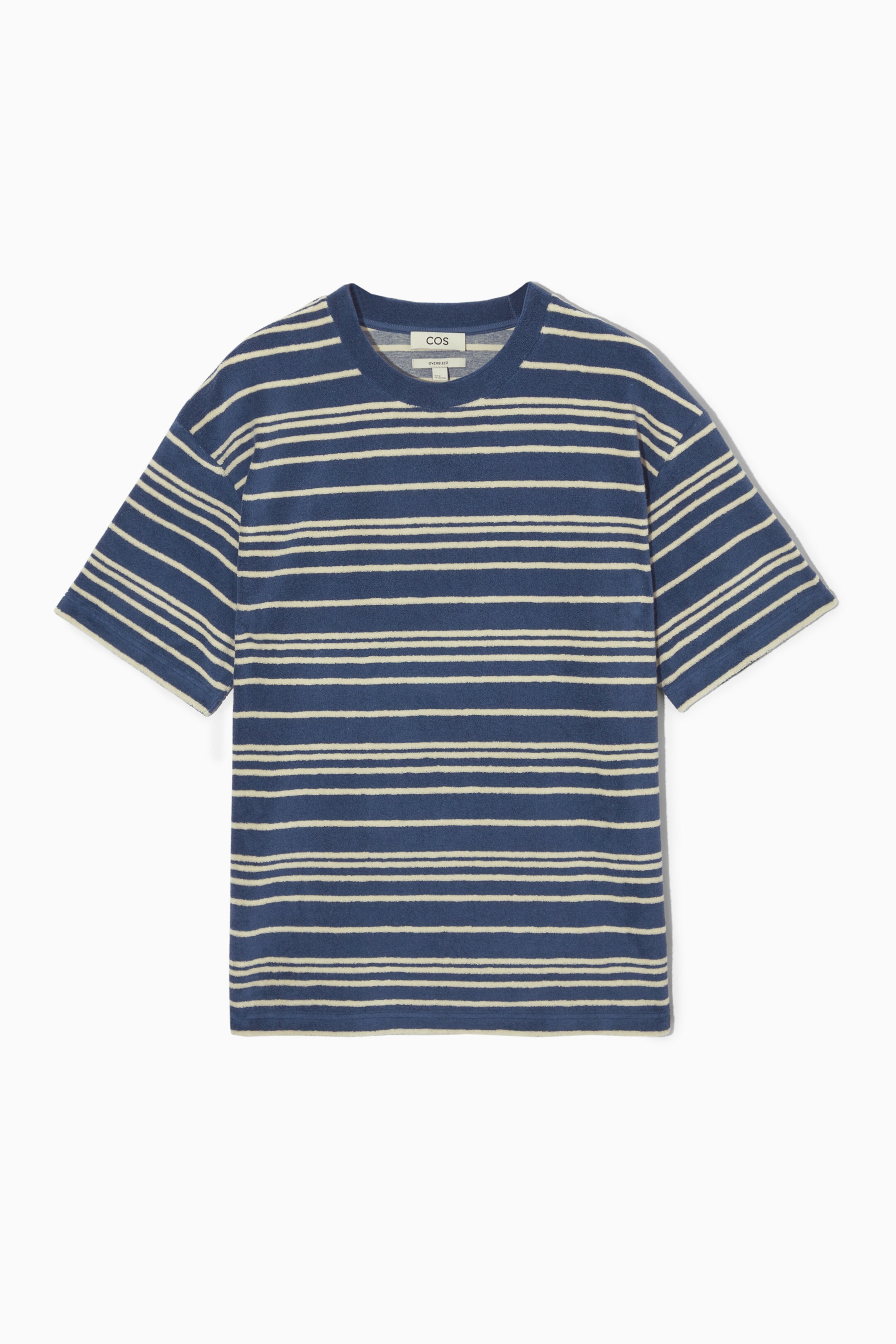 View larger image: OVERSIZED TOWELLING T-SHIRT - NAVY / WHITE / STRIPED - Men | H&M GB 1