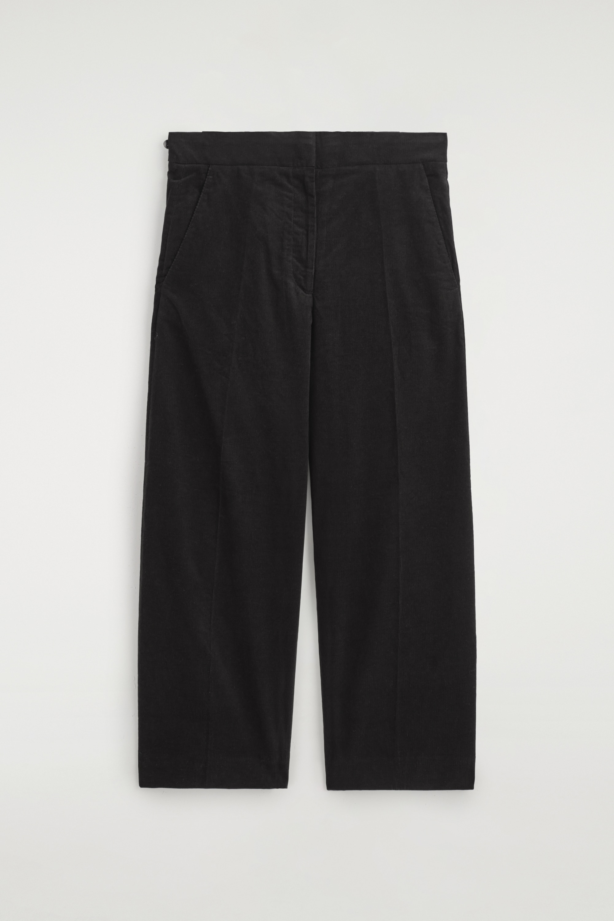 CROPPED CORDUROY TROUSERS - FEKETE/SÖTÉTZÖLD