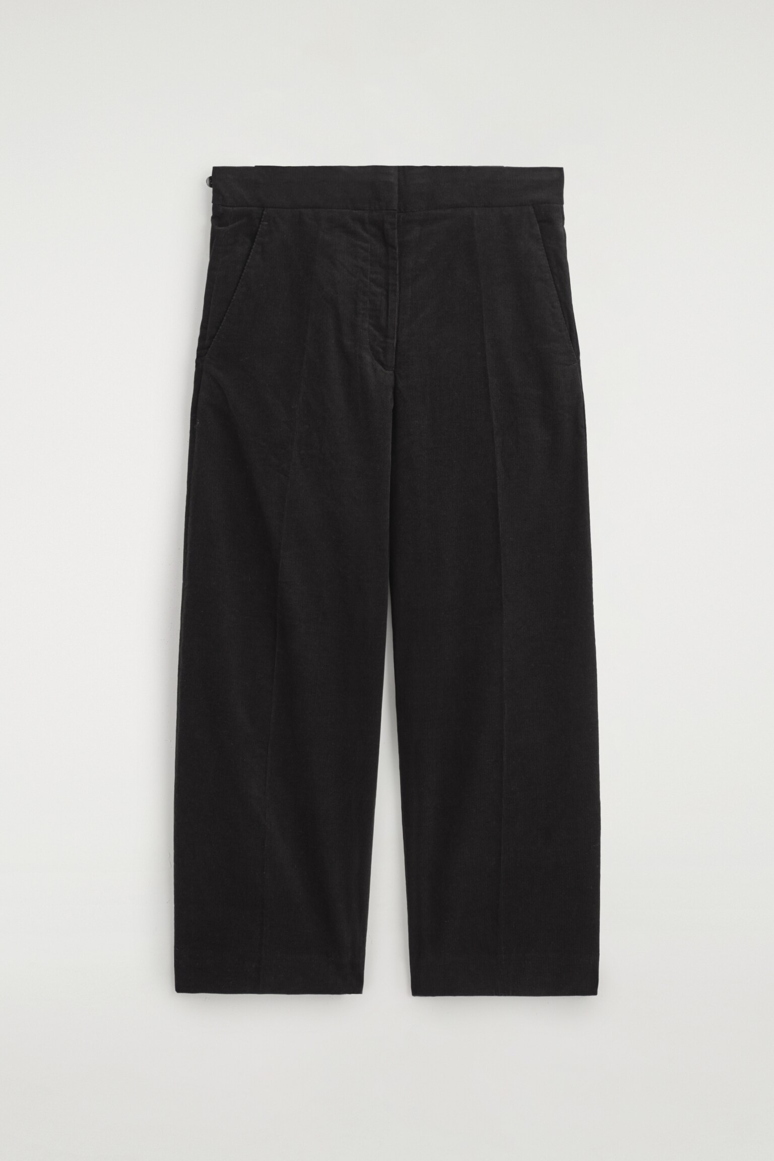 CROPPED CORDUROY TROUSERS - BLACK/DARK GREEN - 2