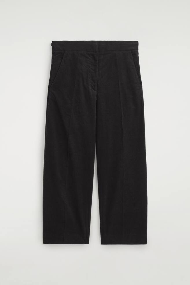 PANTALON COURT EN VELOURS CÔTELÉ - NOIR - 1