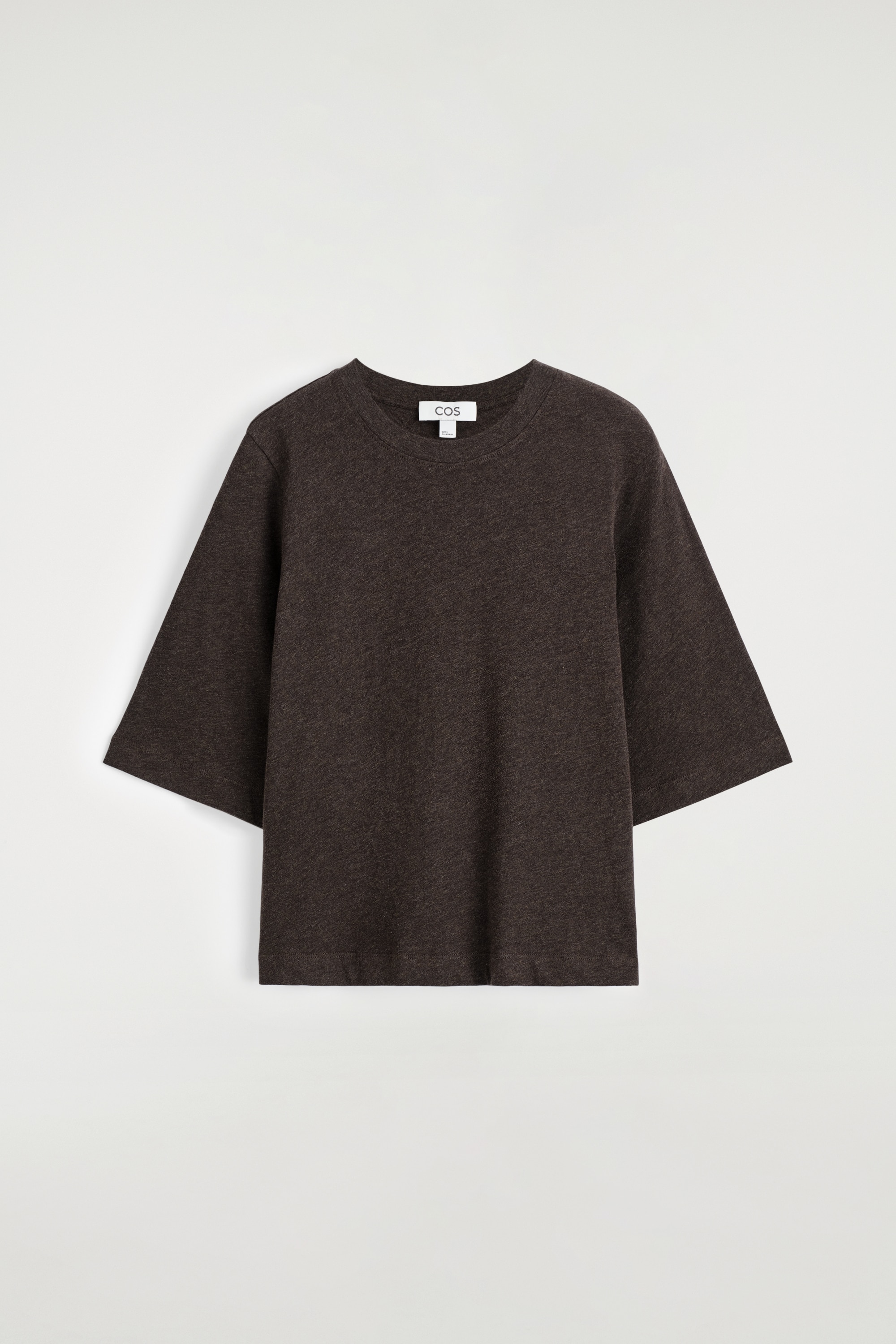 BOMULDS T-SHIRT - MØRKEBRUN/FLØDE/HVID / LILLA / STRIBET