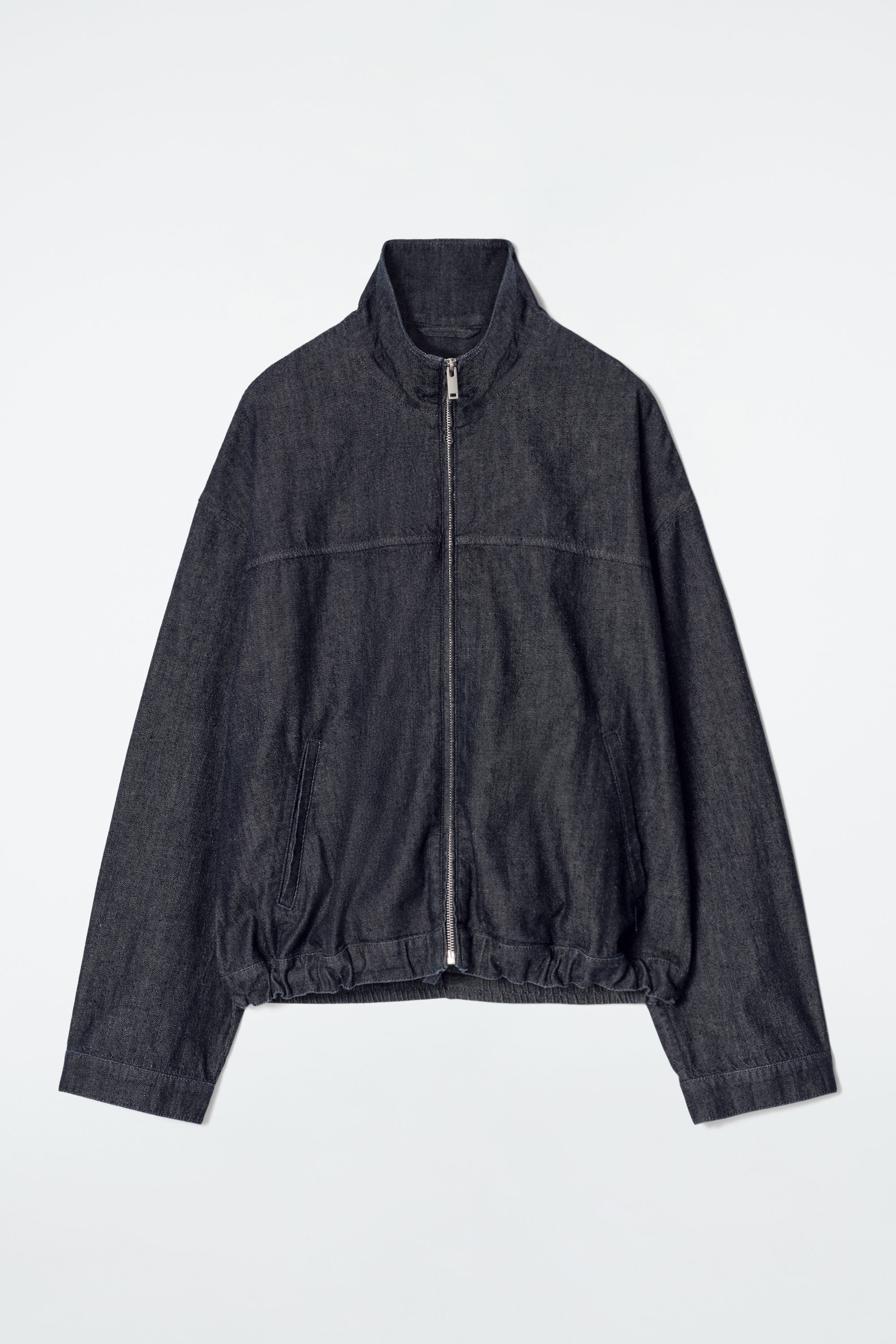 OVERSIZED COLLARED LEATHER JACKET - BLACK | COS