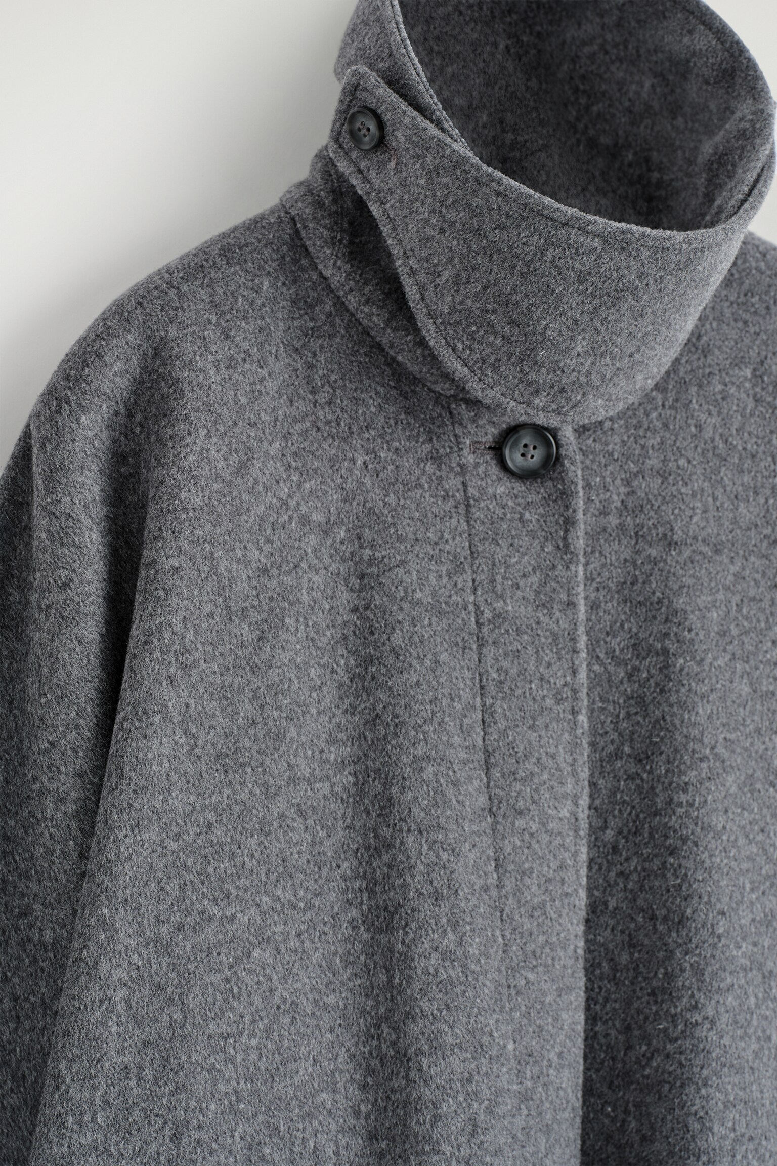 CAPE LONGUE EN LAINE DOUBLE FACE - GRIS/BEIGE - 7