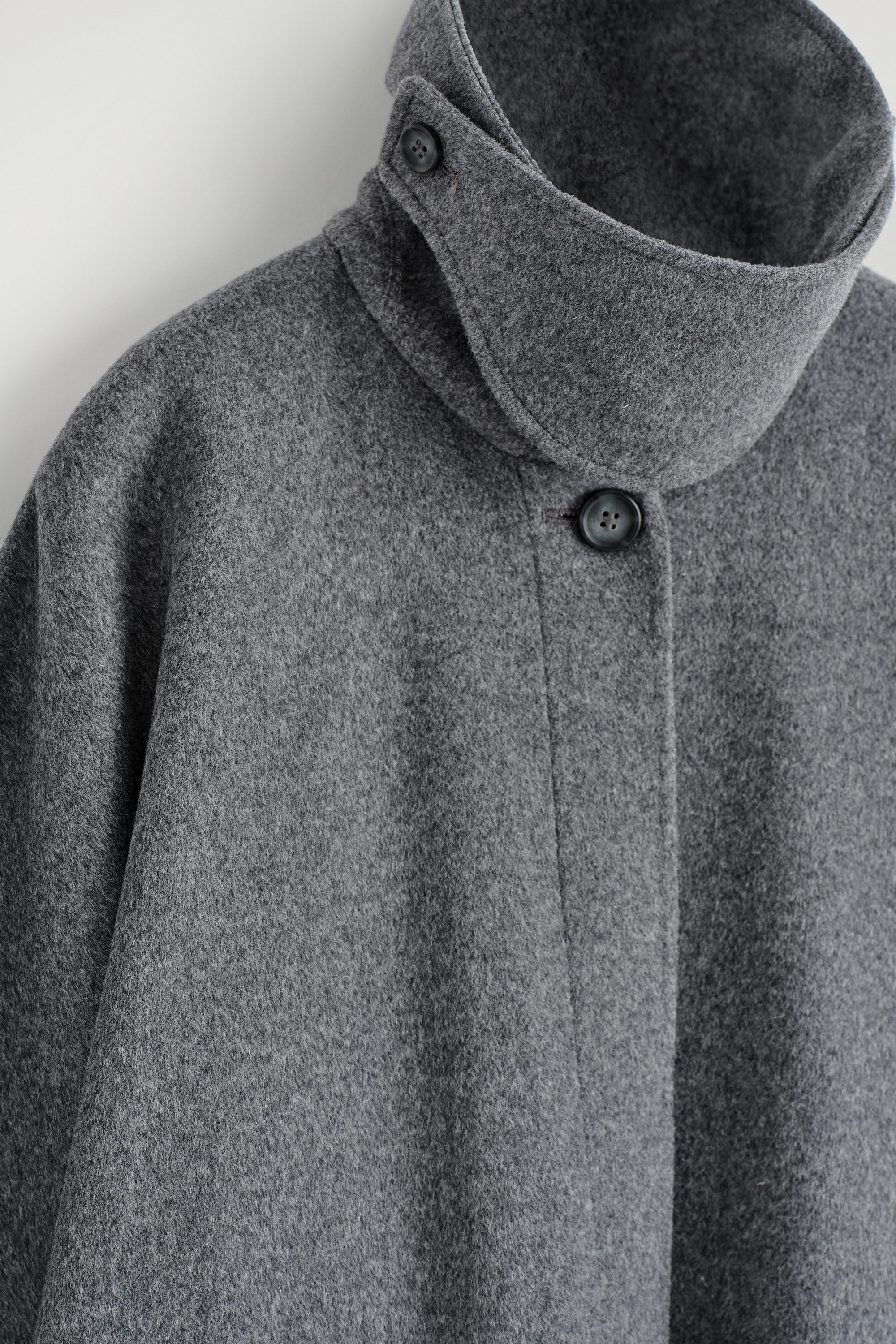 LONGLINE DOUBLE-FACED WOOL CAPE - GREY | COS