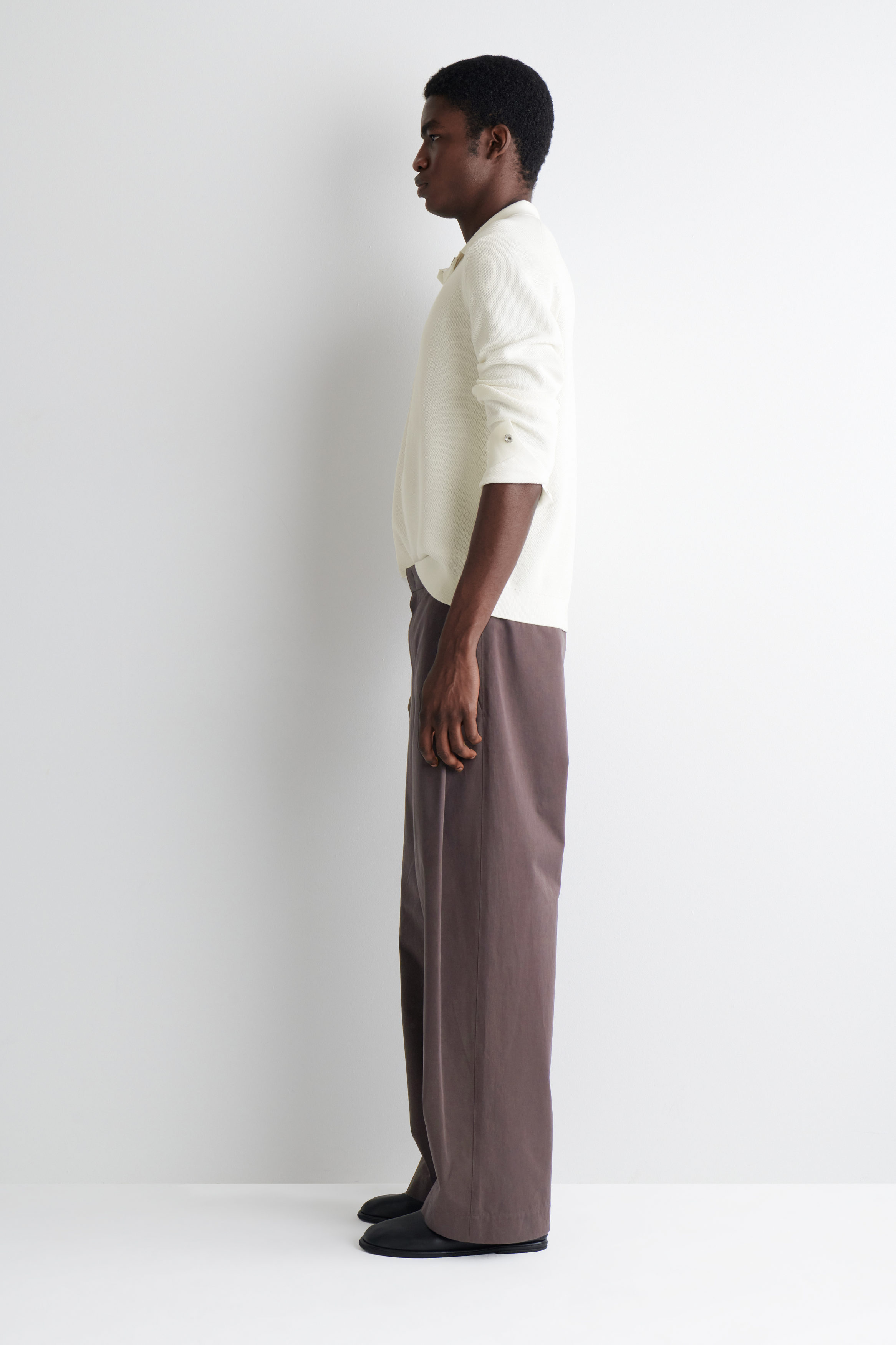 【CS】cotton wide twill pants (brown) CS】cotton wide twill pants (brown) / 【シーエス】コットンワイド