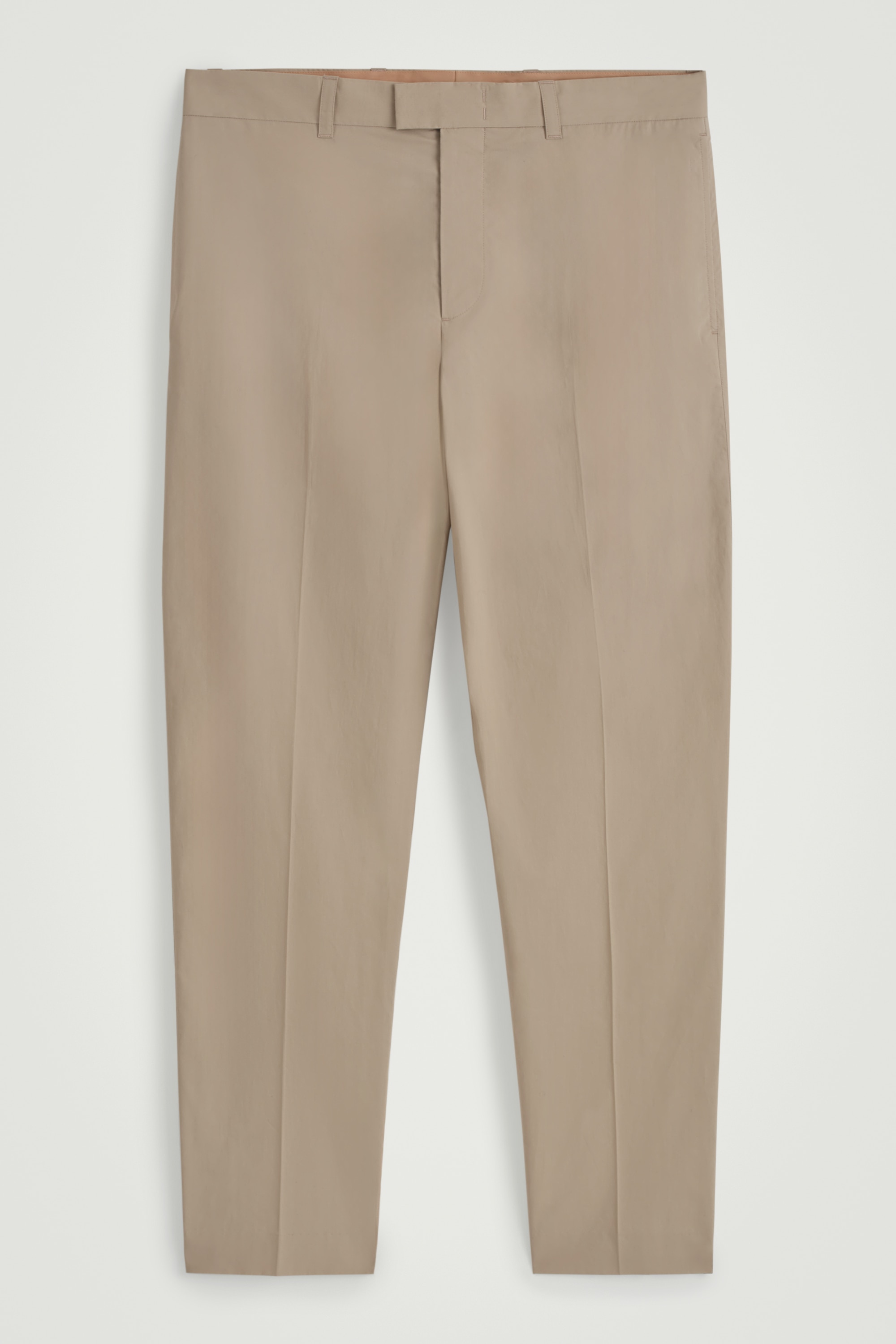 PANTALONES RECTOS DE ALGODÓN - BEIGE/NEGRO
