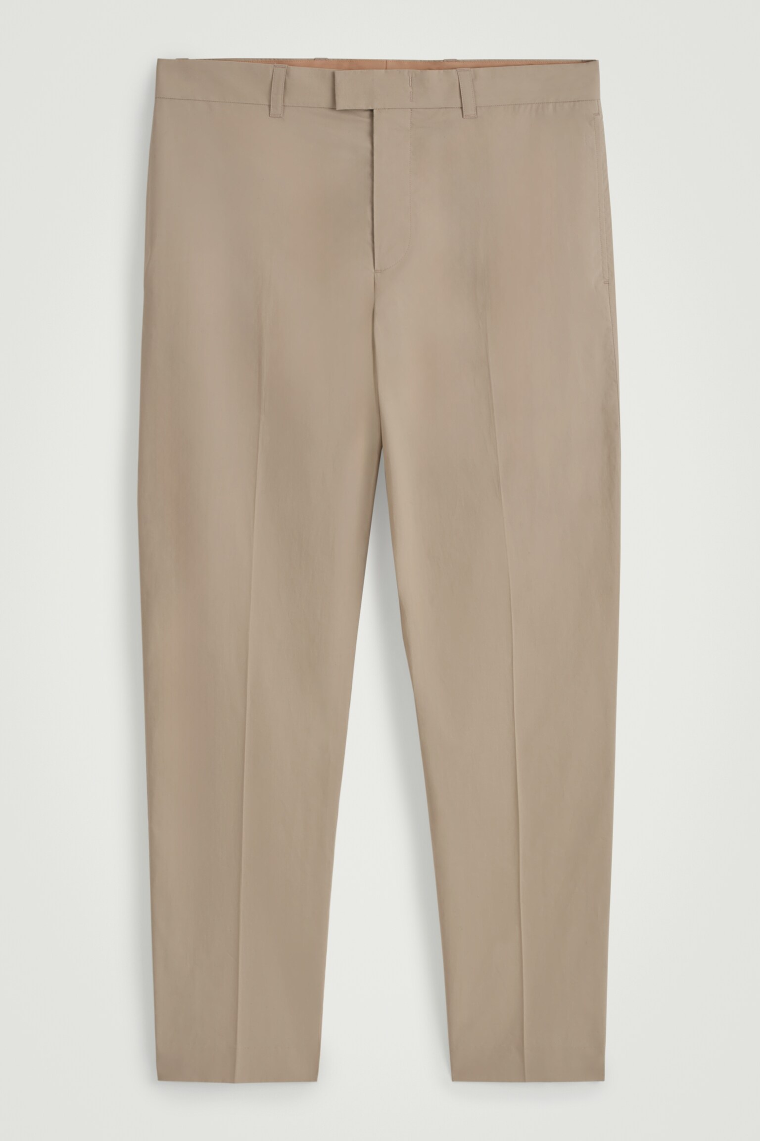 PANTALON DROIT EN COTON - BEIGE/NOIR - 2