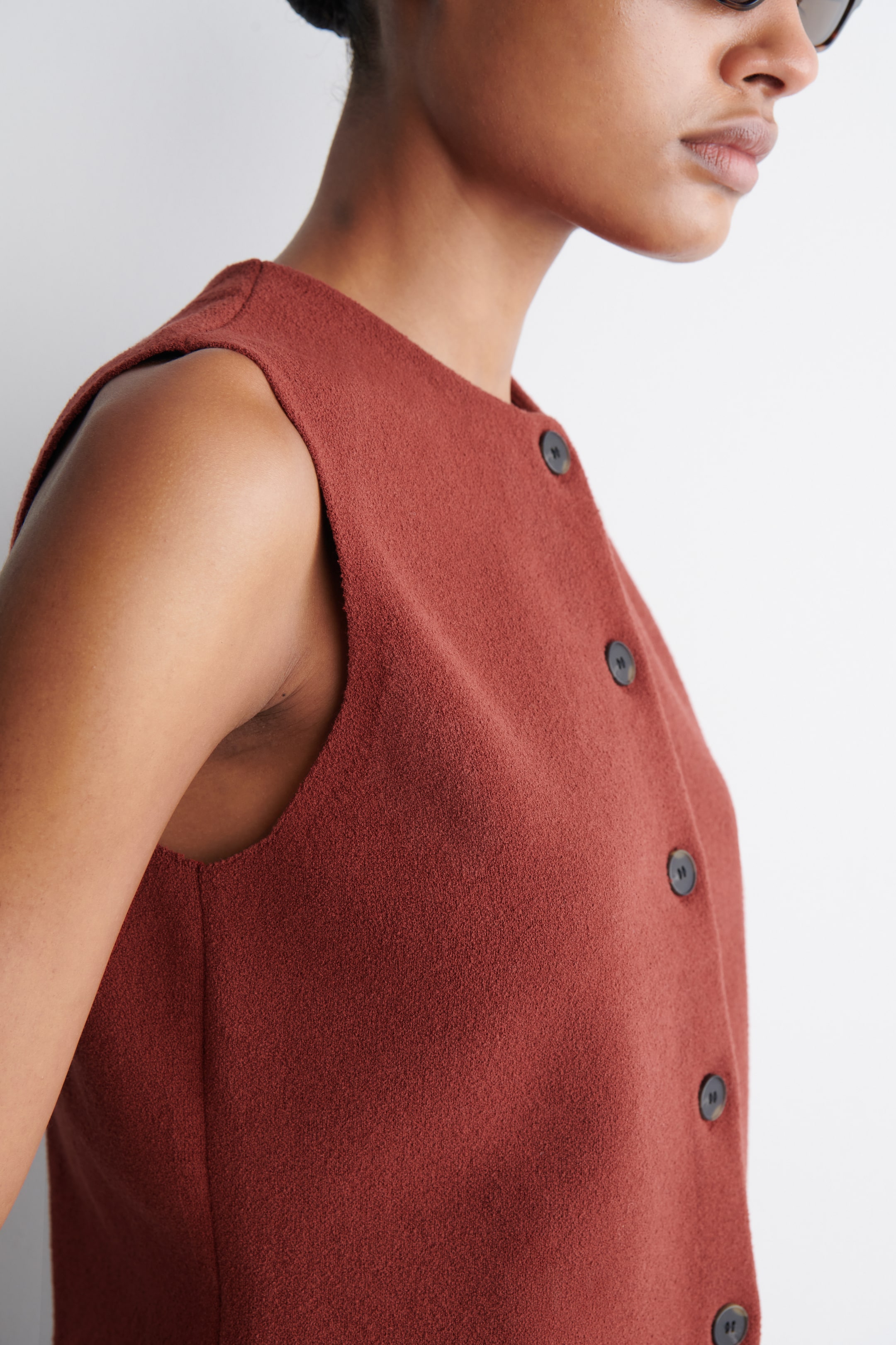 Visualizza immagine più grande: GILET IN COTONE LAVORATO A MAGLIA - ROSSO SCURO - DONNA | H&M IT 5