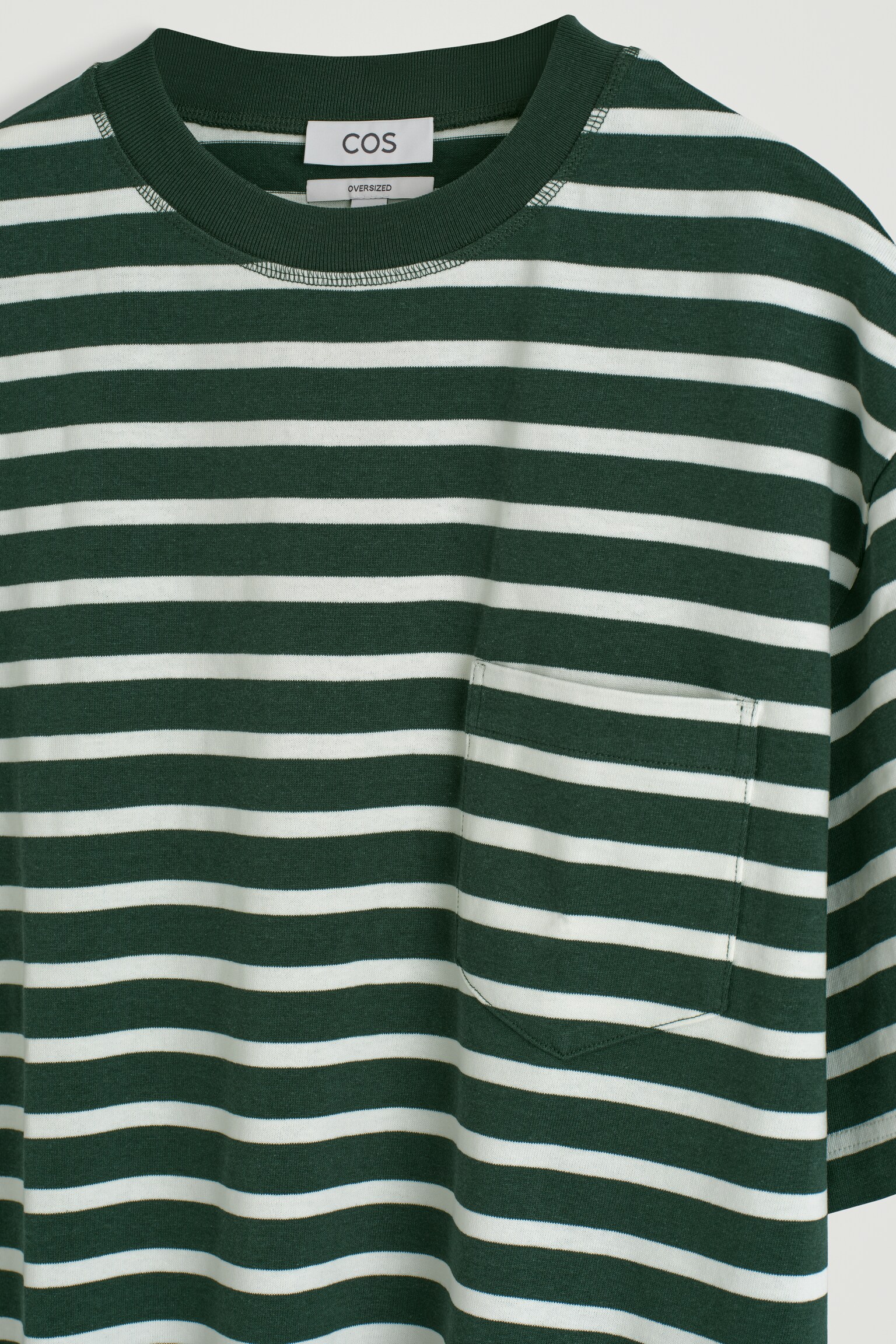 OVERSIZED HEAVYWEIGHT COTTON T-SHIRT - GREEN / WHITE / STRIPED/WHITE/BLACK/BROWN / STRIPED/COBALT BLUE/NAVY / STRIPED/CREAM / STRIPED - 6