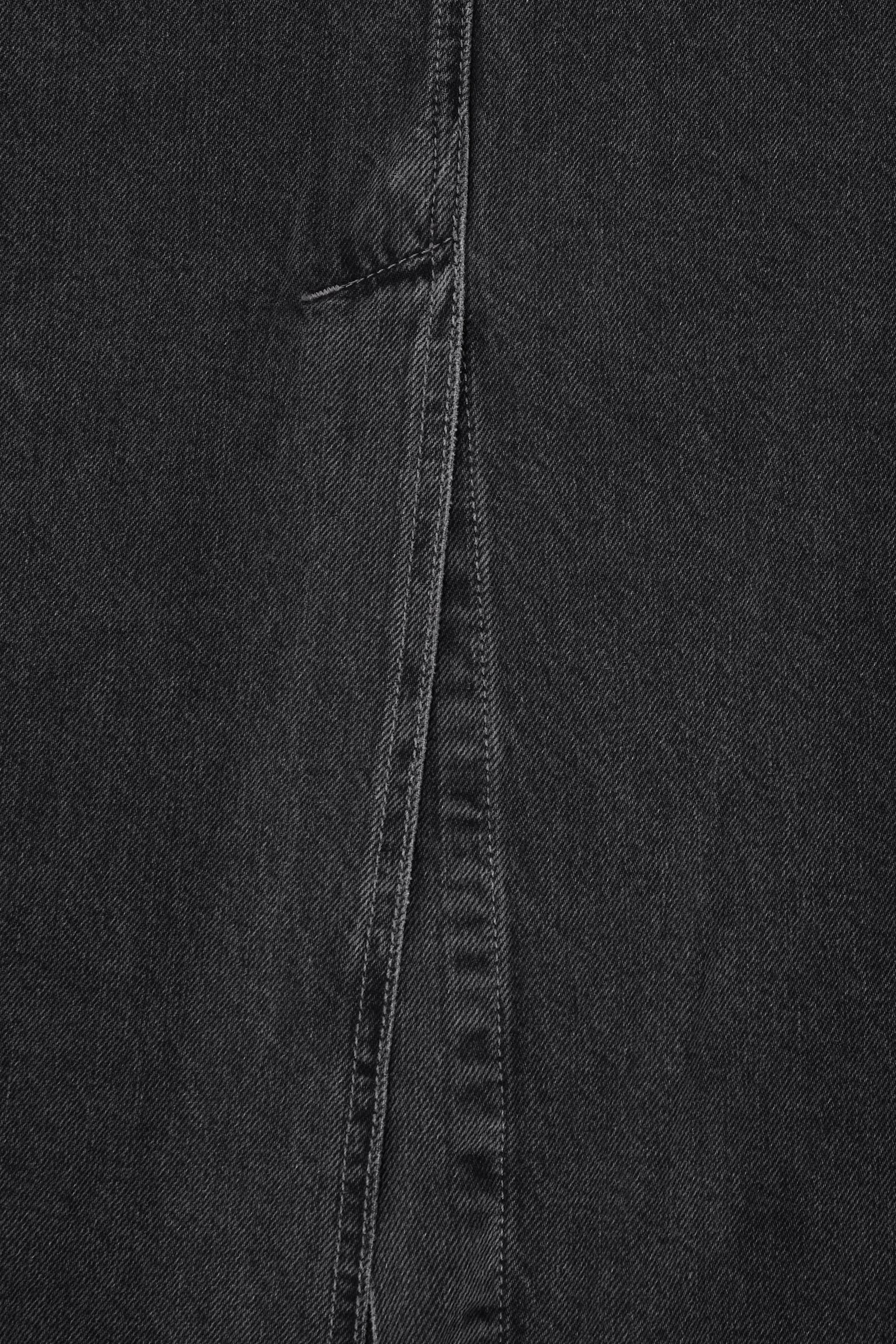 DENIM MAXI SKIRT - BLACK/WASHED LIGHT BLUE - 4