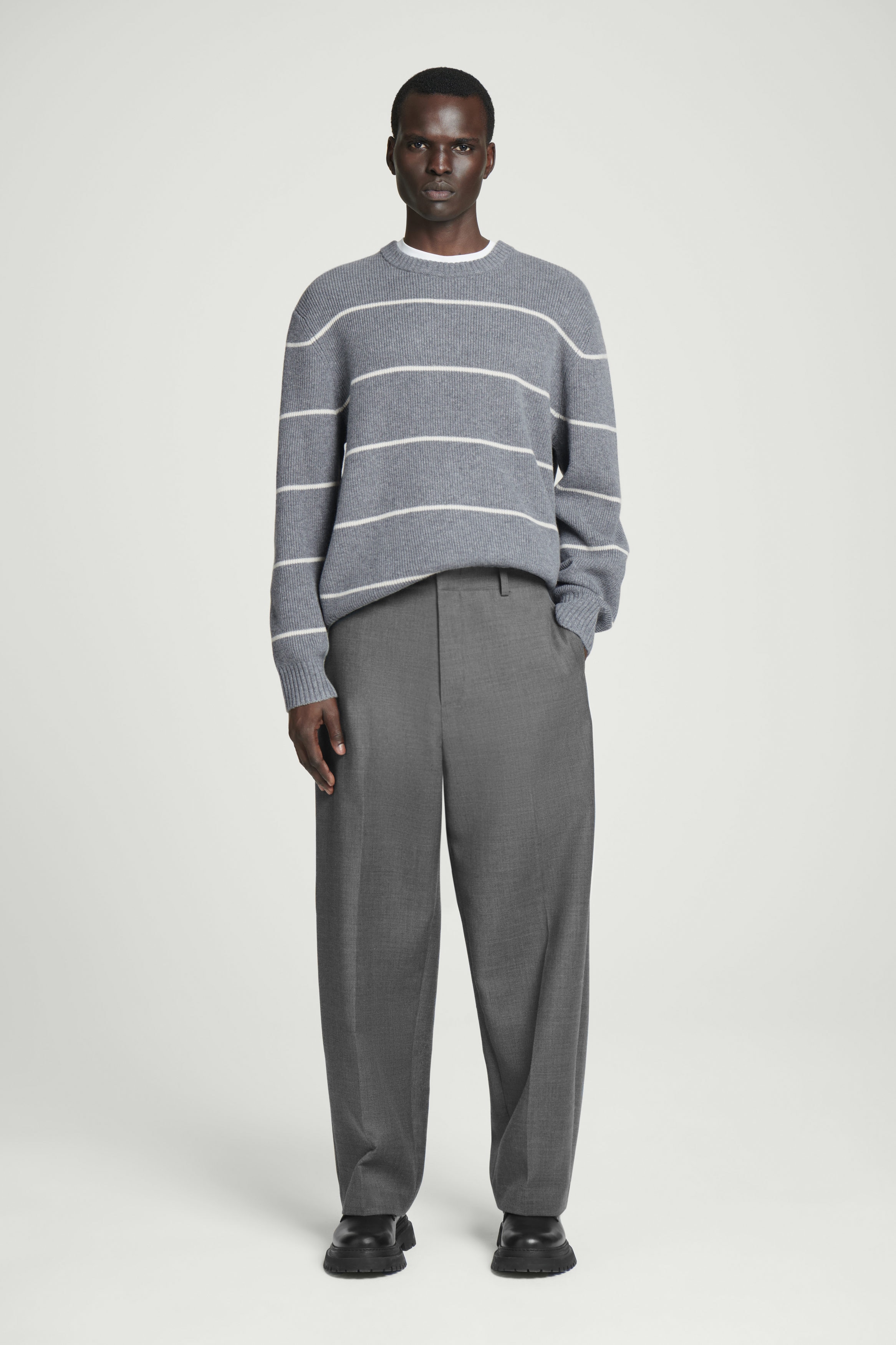 トップス draw wool dr longT Double-woven wool coat, melange grey | MAX&Co.